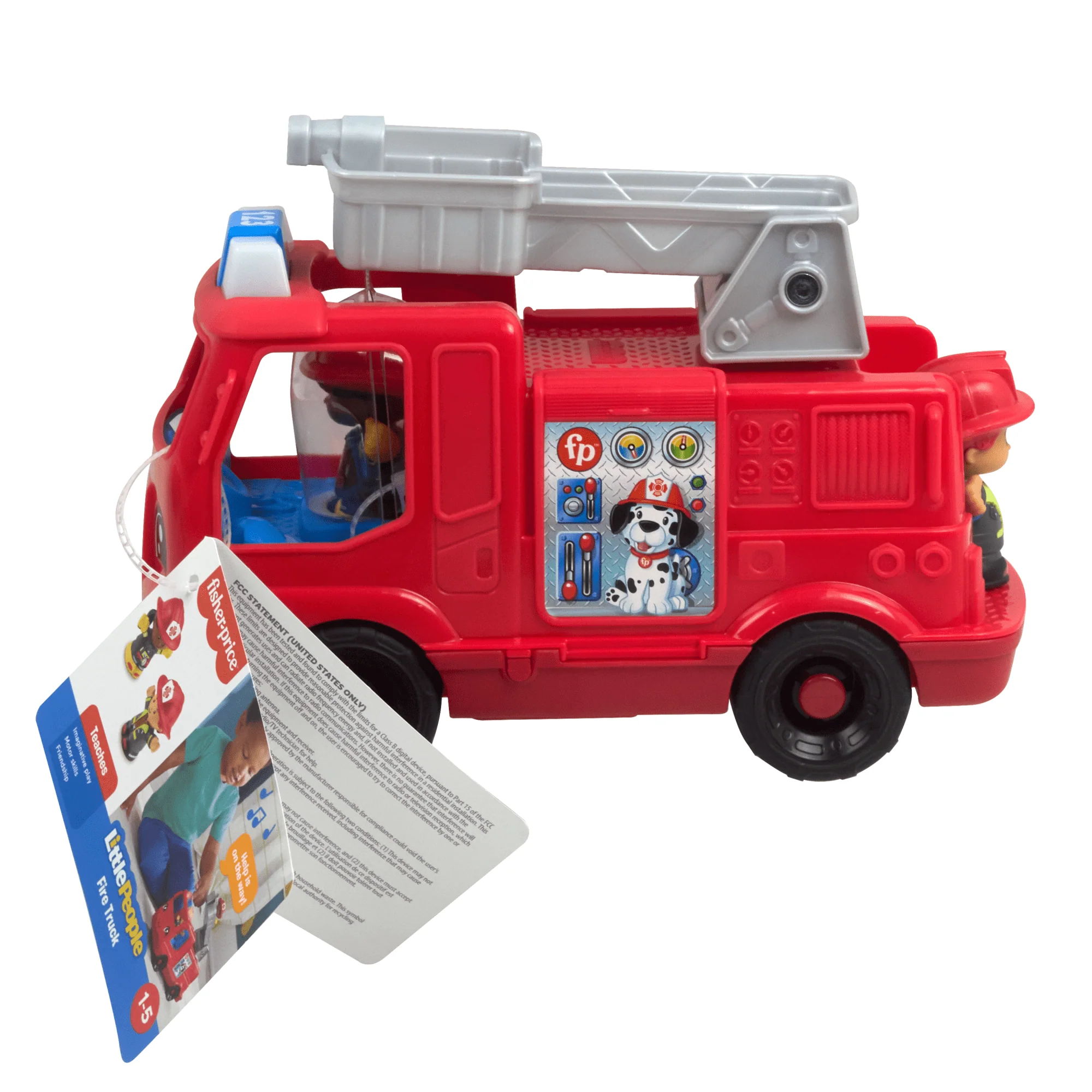 Fisher-Price Little People Fire Truck Musical Toddler Toy With Lights & 2 Figures, Multilanguage Version - Image 6