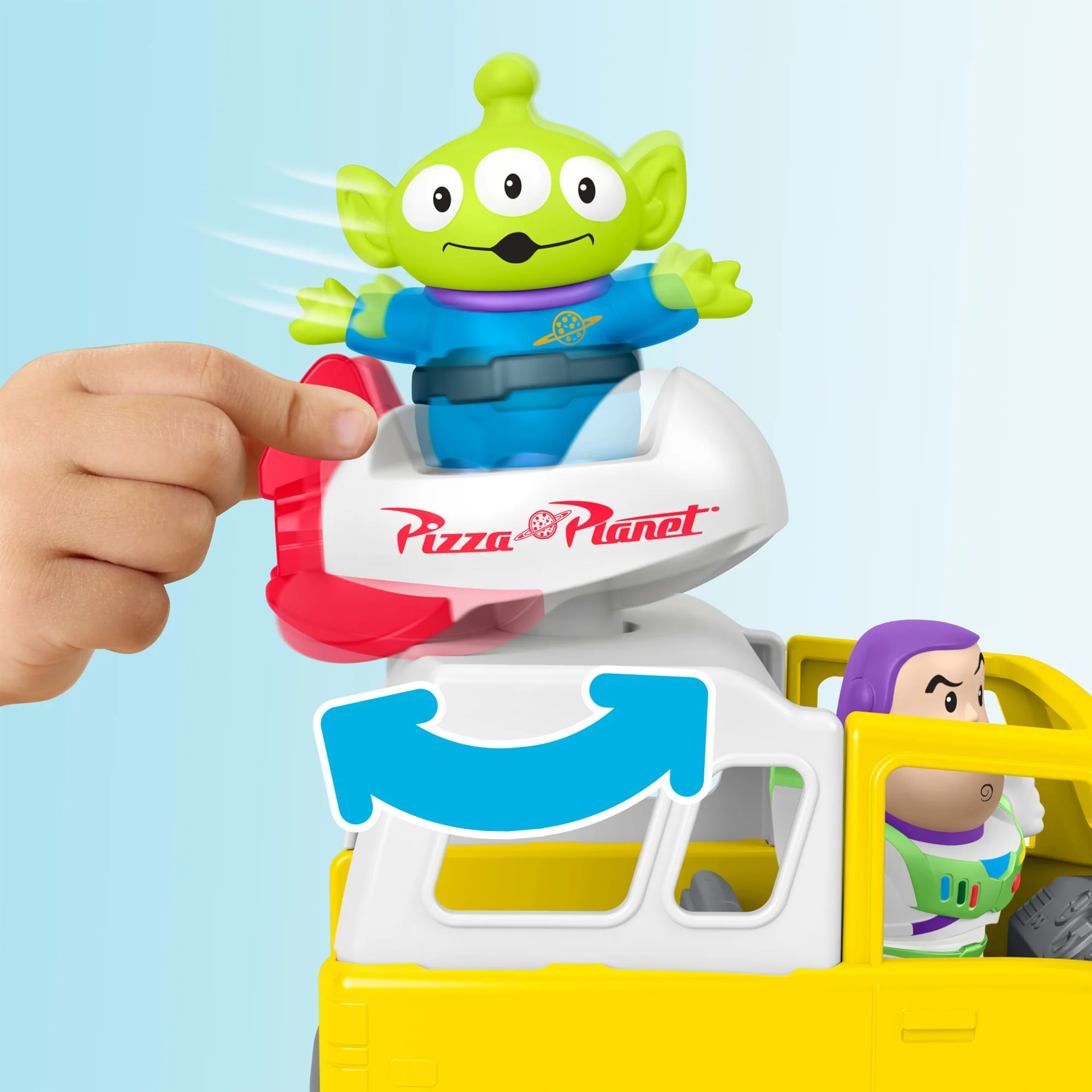 Little People Toy Story Brinquedo para Bebês FP Little People Veículo Buzz Lightyear Pizza Planeta - Image 3