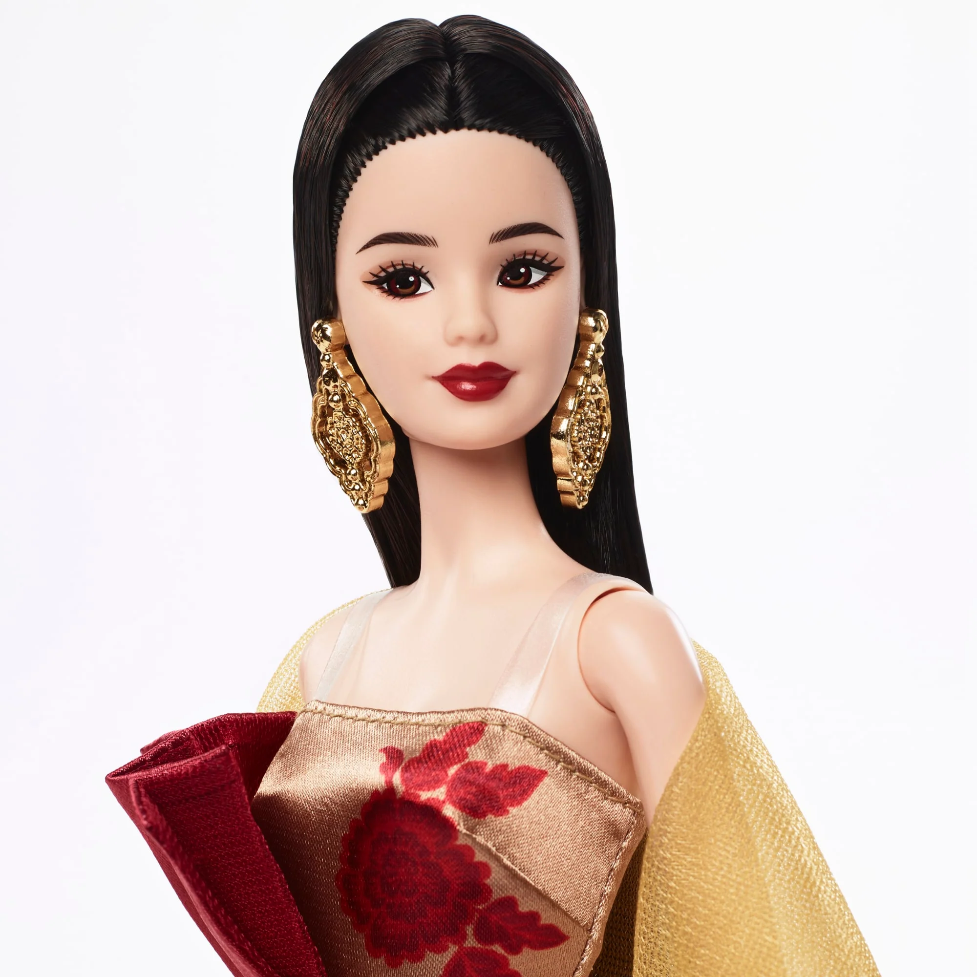 Barbie Signature Lunar New Year Fashion Doll, Red Dress With Golden Peonies, Collectible Holiday Gift - Image 2