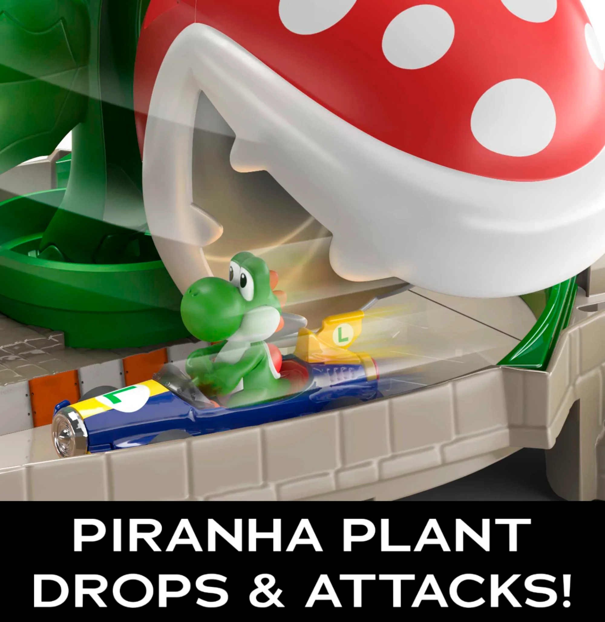 Hot Wheels Mario Kart Piranha Plant Track Playset With 1 Toy Car - Image 3