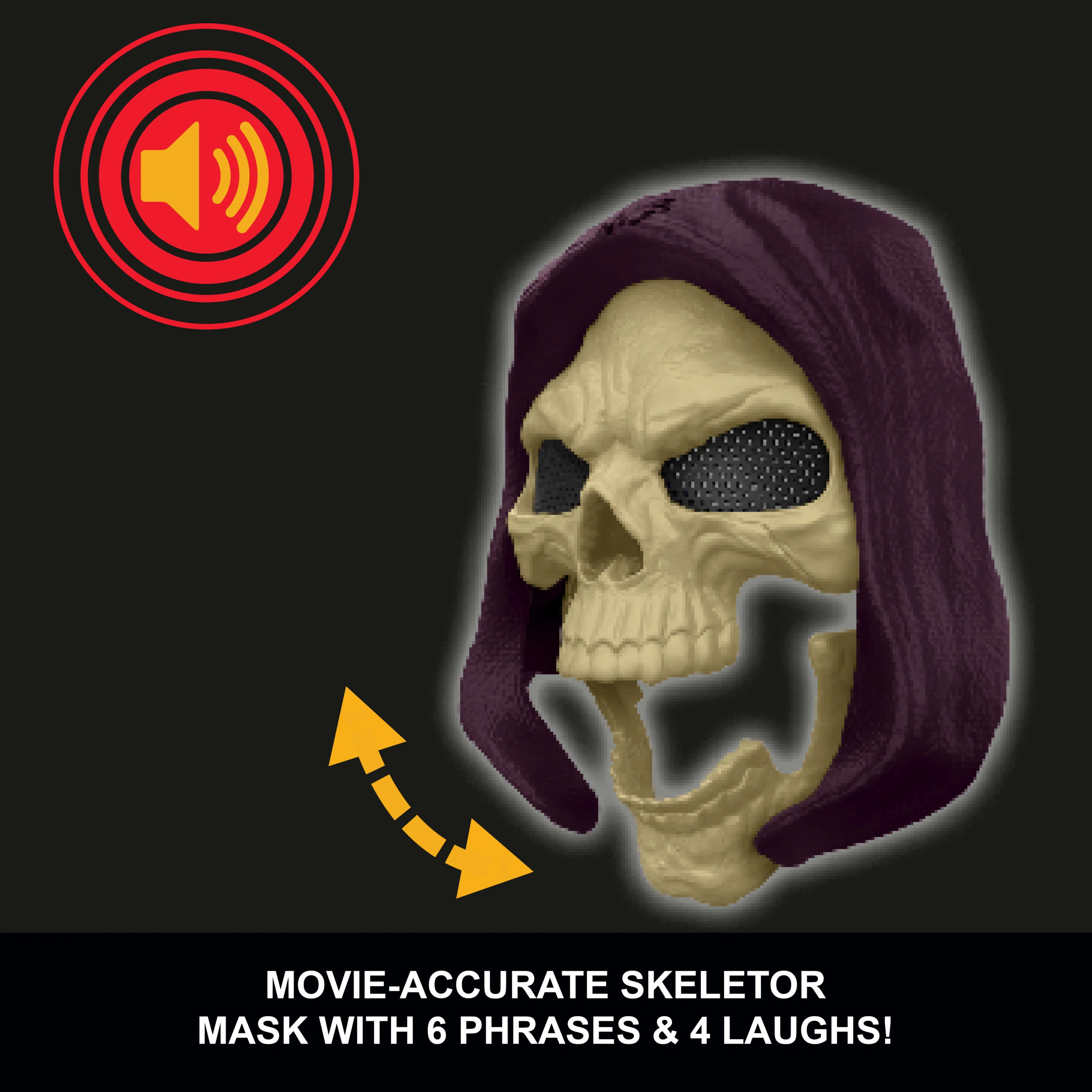 Masters Of The Universe Skeletor Mask, 2026 Movie Look, 10 Sounds Roleplay Costume Face Cover - Image 3