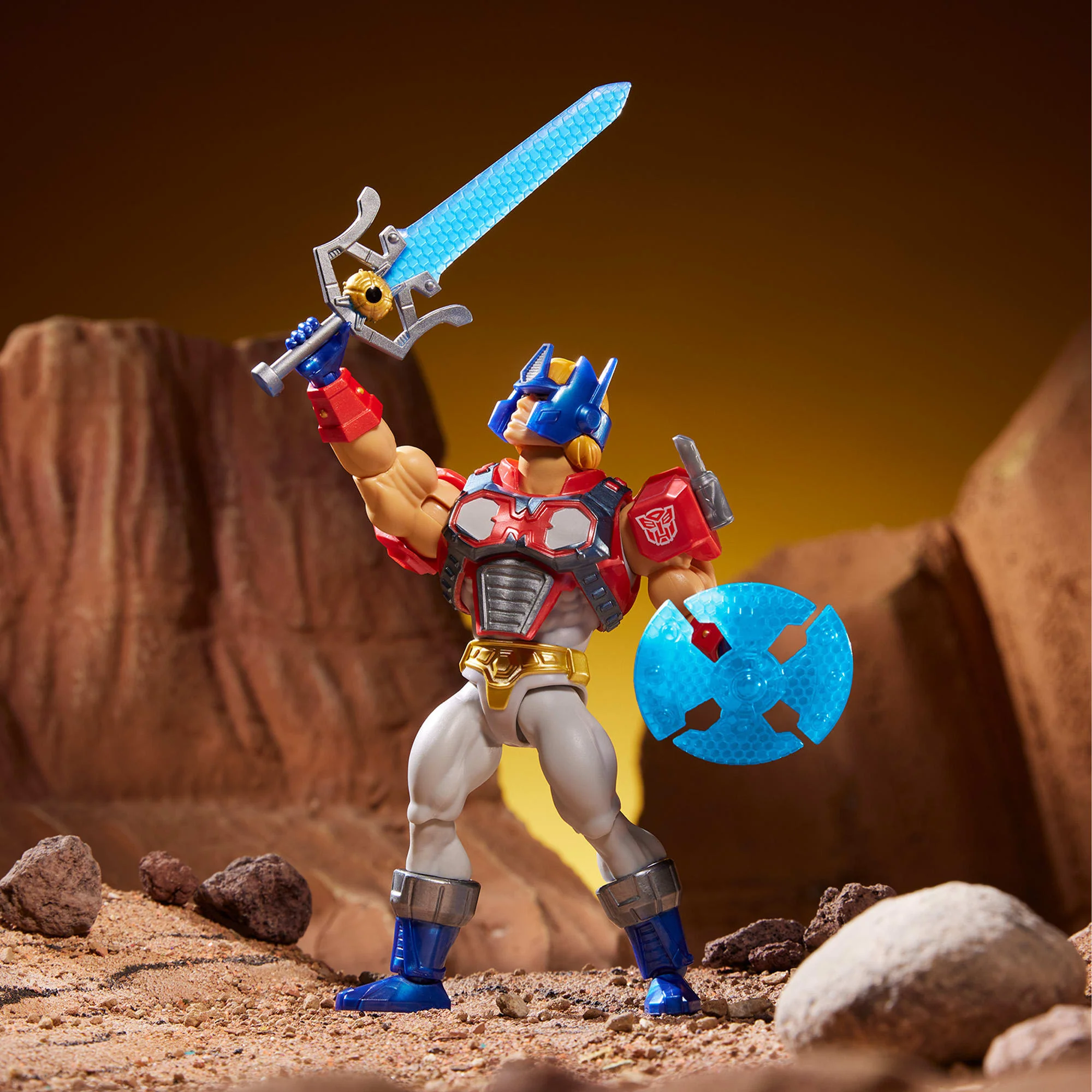 Masters Of The Universe Origins & Transformers Optimus Prime Armor He-Man Action Figure, MOTU Toy - Image 3