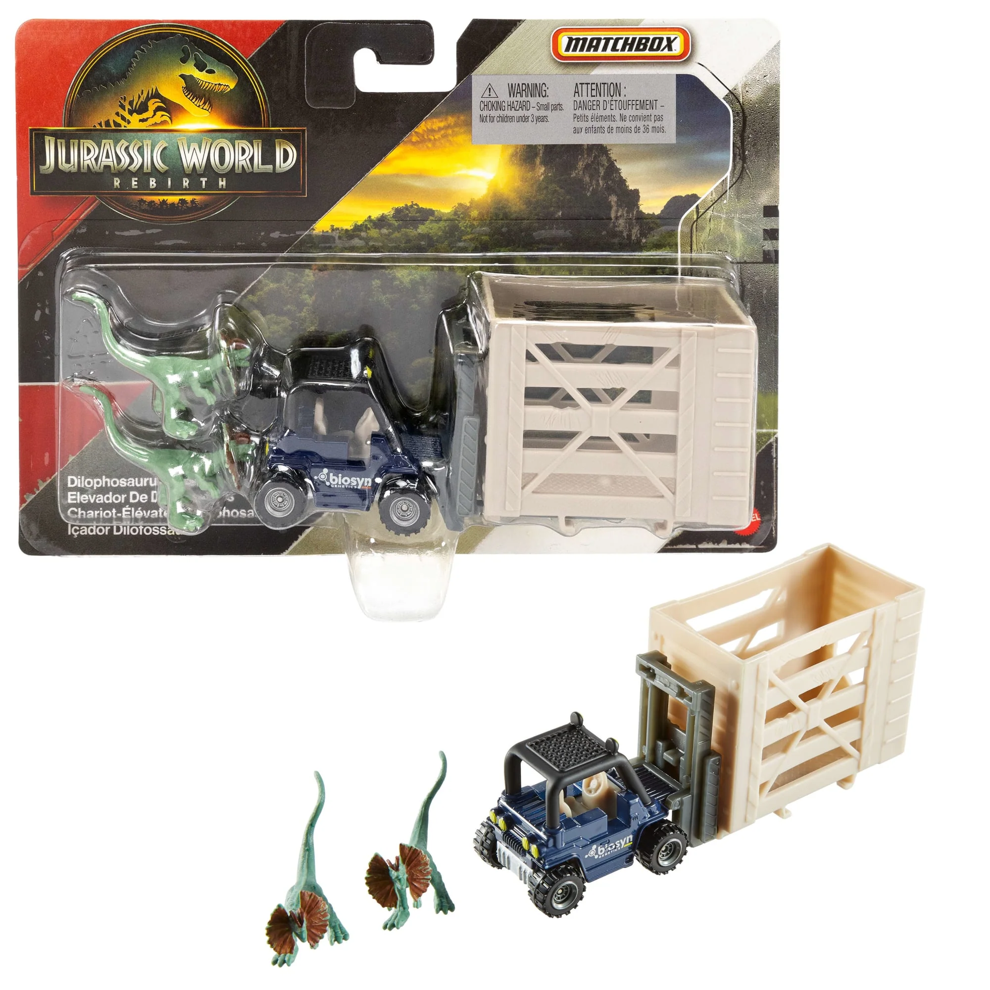 Matchbox Jurassic World Dino Transporter, Toy Car Or Truck & 1-2 Mini Dinosaurs - Image 2