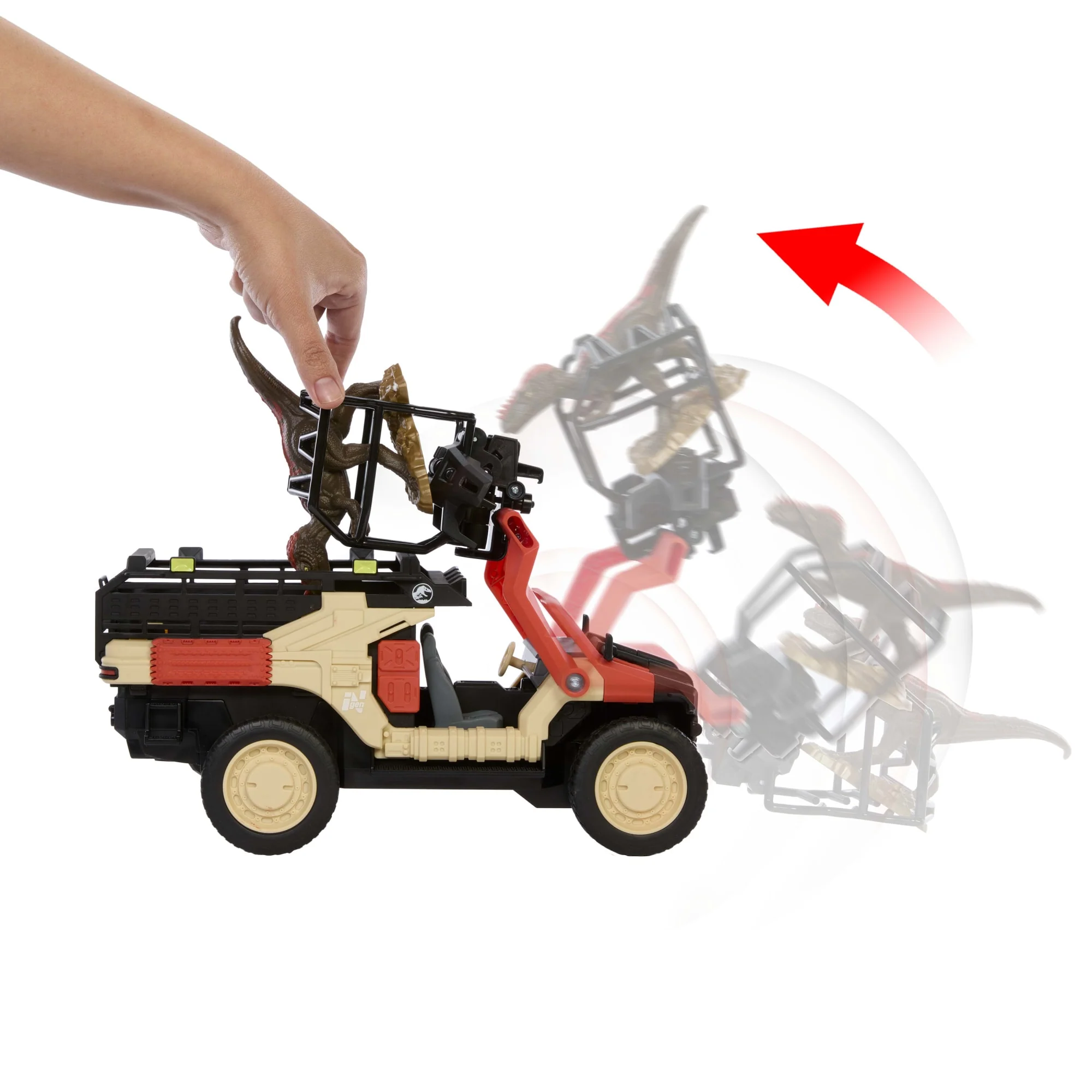 Matchbox RC Jurassic World Dino Catcher RC, Remote-Control Toy Truck With Dinosaur Figure - Image 6