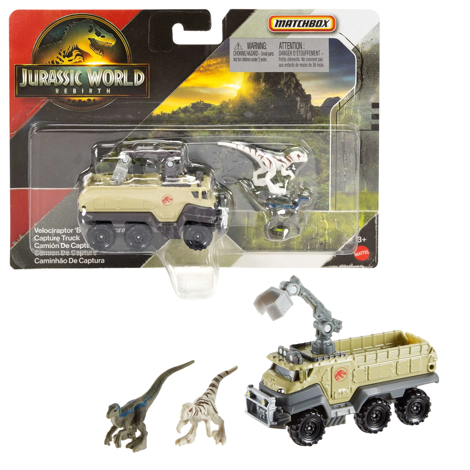 Matchbox Vehículo de Juguete Jurassic World Transportador Dinosaurios