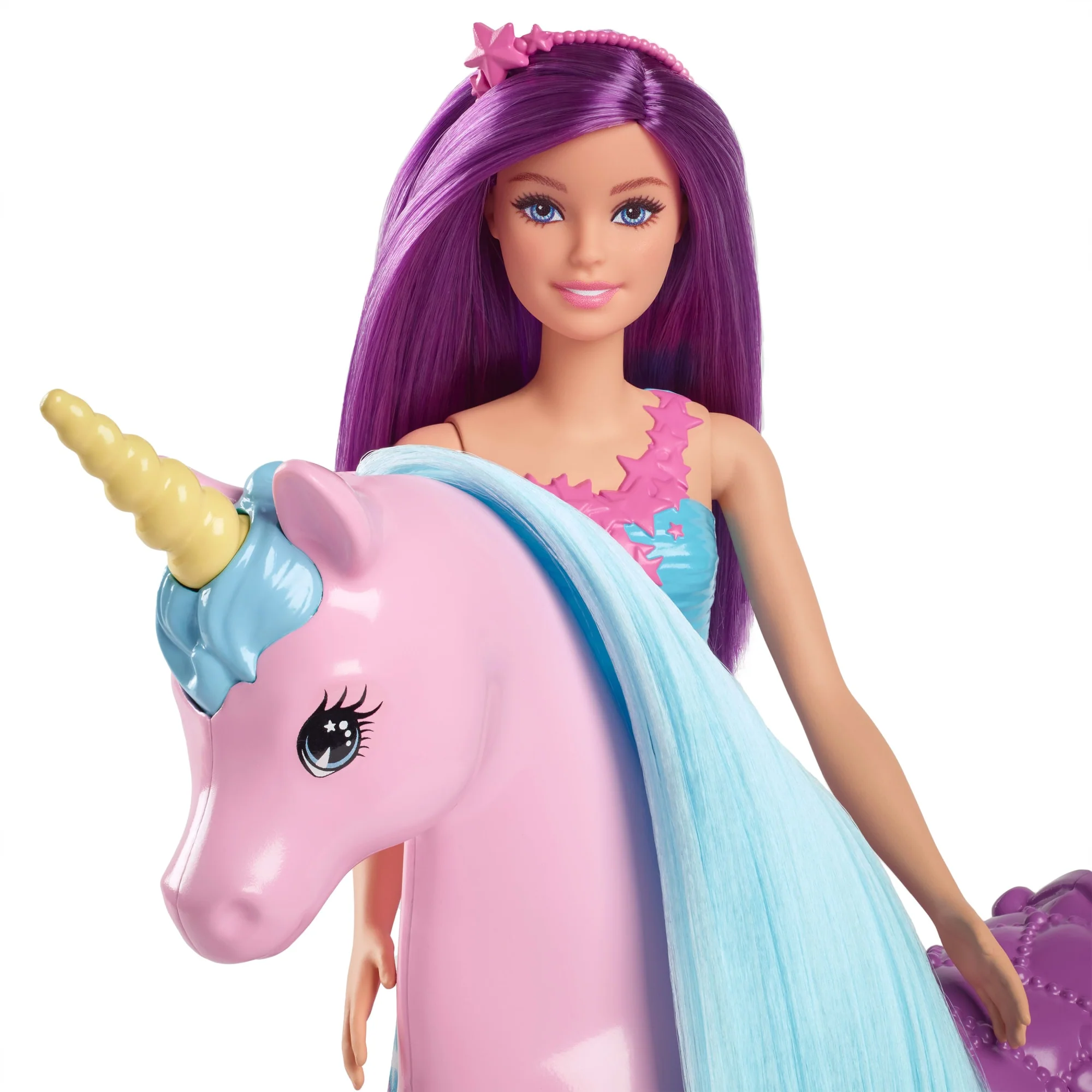 Barbie Fantasy Doll & Unicorn Toy Set - includes Saddle, Brush, & Accessories - Image 2