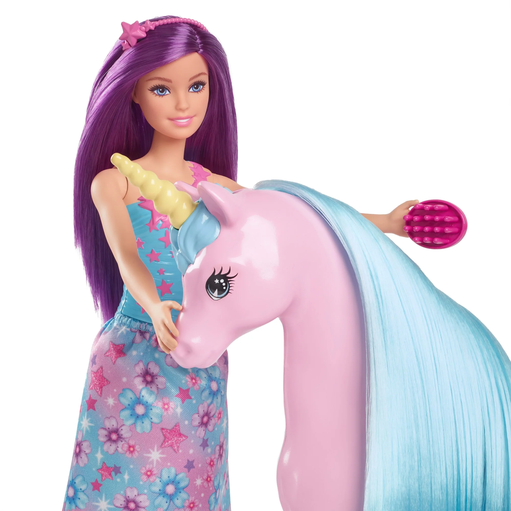 Barbie Fantasy Doll & Unicorn Toy Set - includes Saddle, Brush, & Accessories - Image 5