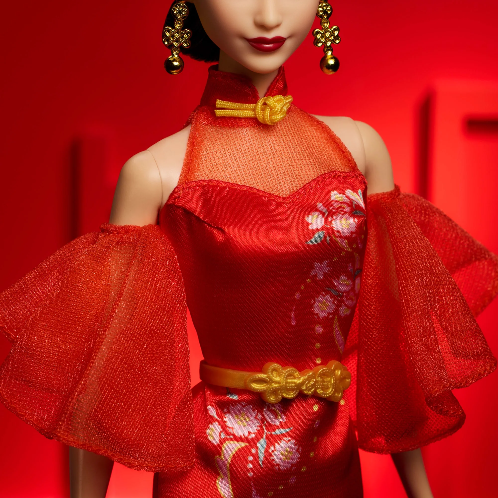 Barbie Signature Lunar New Year Barbie Doll Collectible With Qipao Dress & Golden Accessories - Image 4