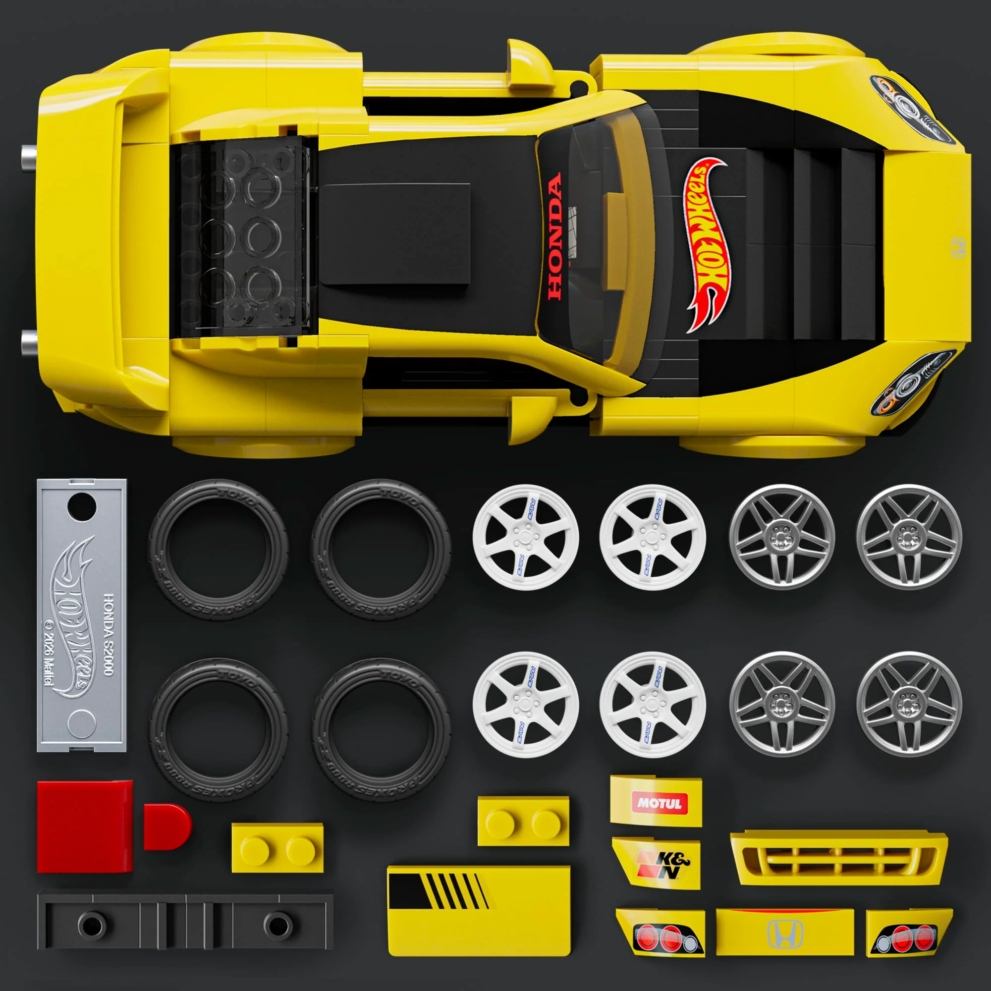 Mattel Brick Shop Hot Wheels ’07 Honda S2000 Building Toy Kit (257 Pieces), For Collectors | Mattel - Image 4