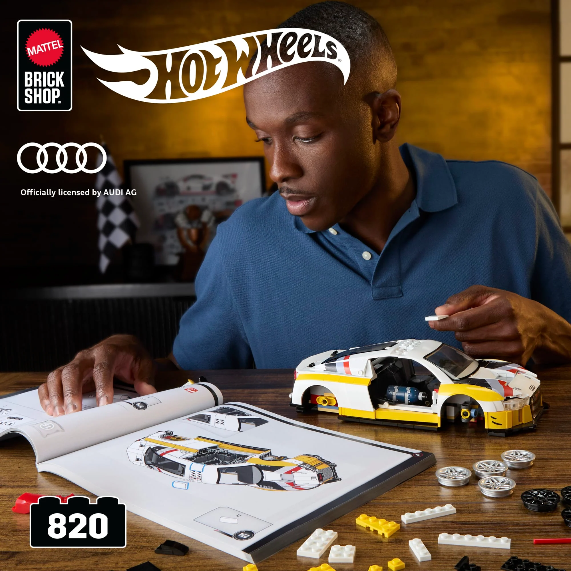 Mattel Brick Shop Hot Wheels ‘15 Audi R8 Lms Building Toy Kit (820 Pieces), For Collectors - Image 2