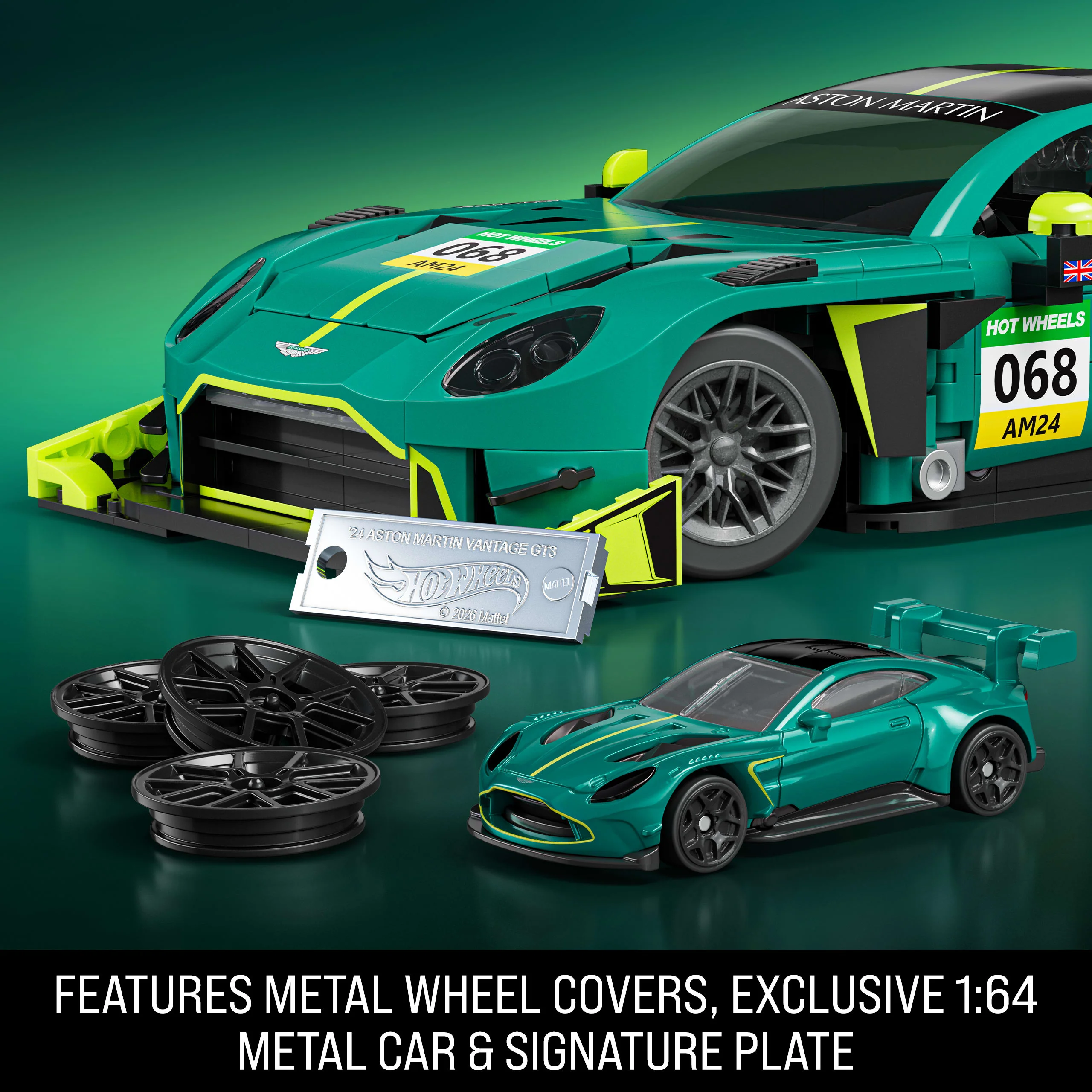 Mattel Brick Shop Hot Wheels ’24 Aston Martin Vantage Gt3 Building Toy Kit (793 Pieces), For Collectors - Image 3