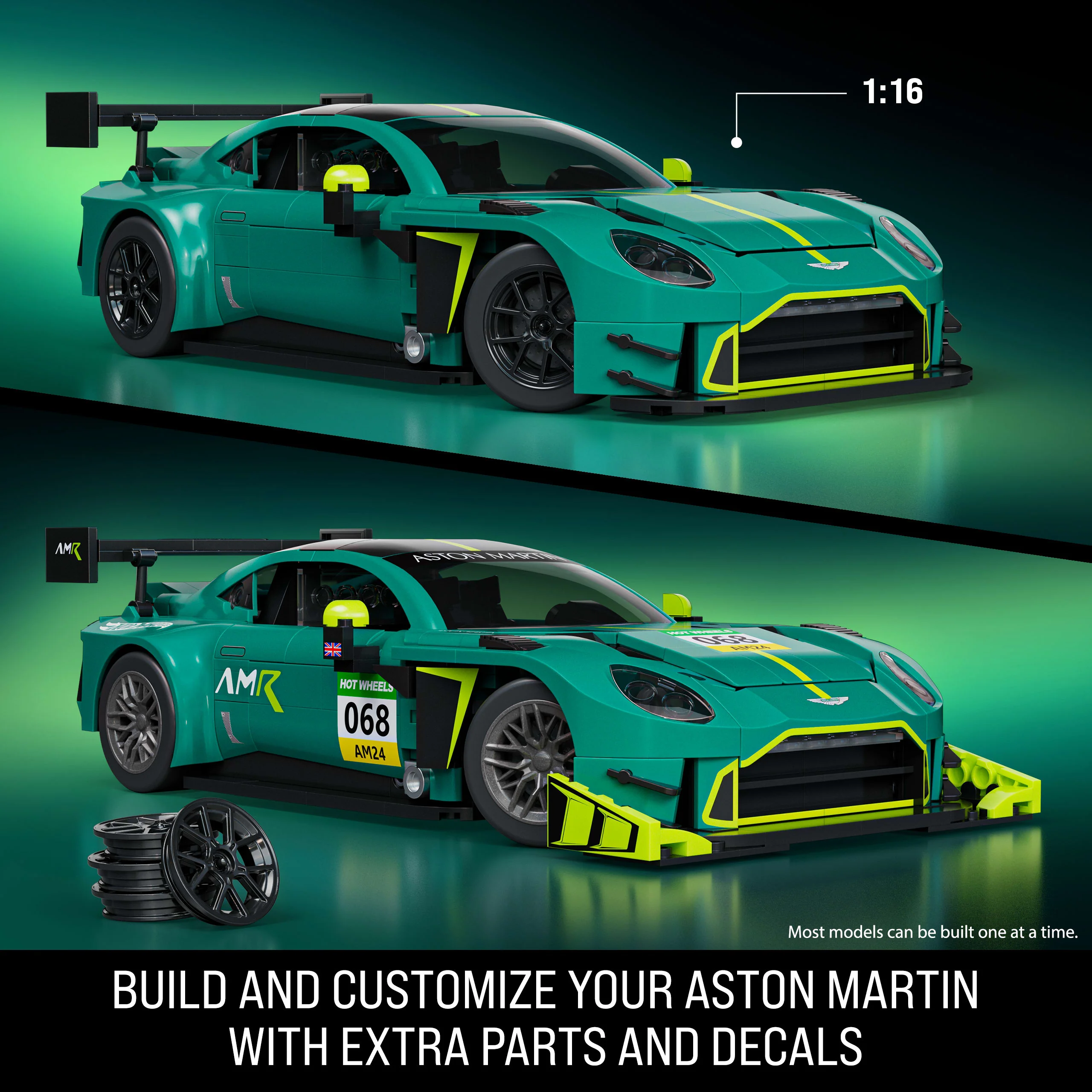 Mattel Brick Shop Hot Wheels ’24 Aston Martin Vantage Gt3 Building Toy Kit (793 Pieces), For Collectors - Image 4
