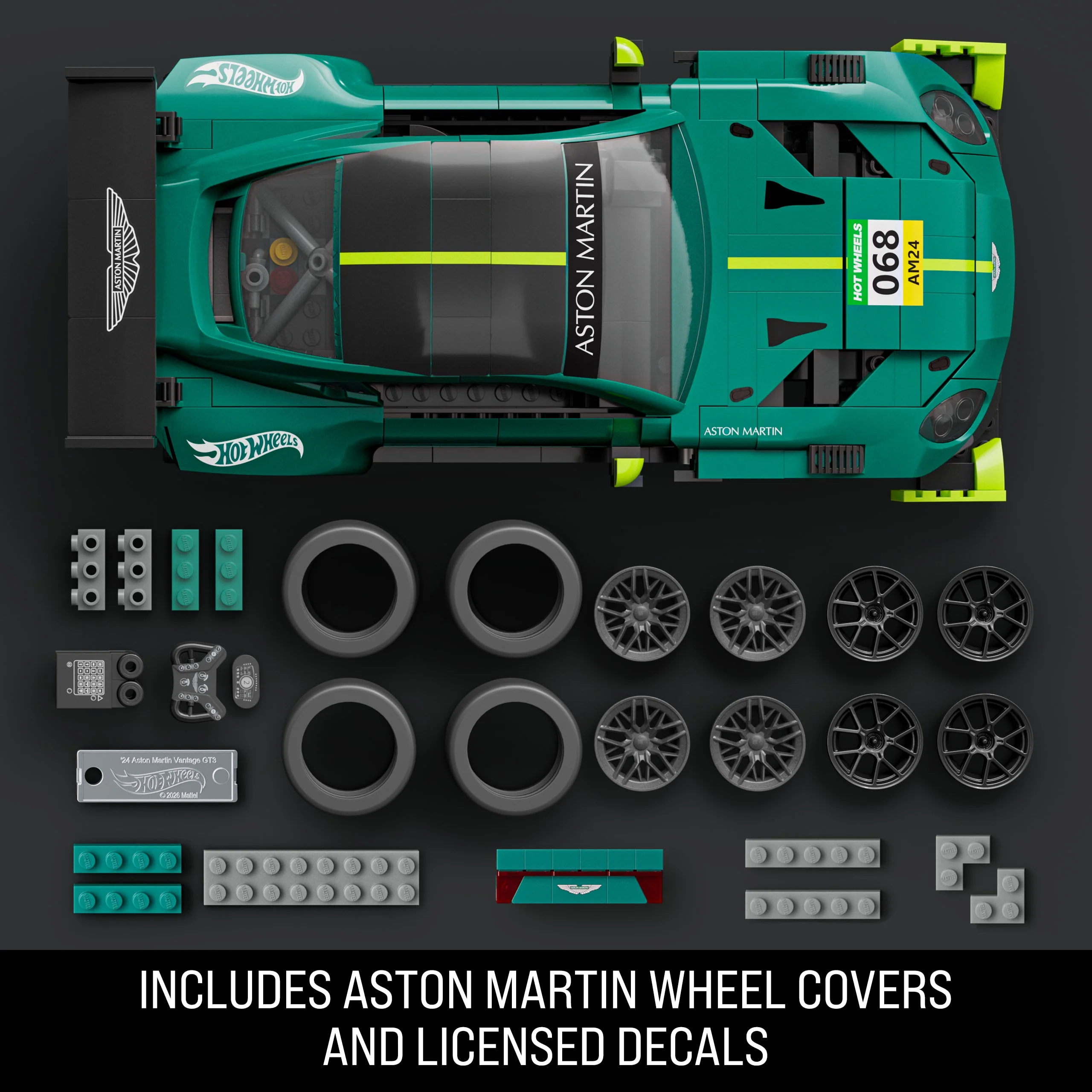 Mattel Brick Shop Hot Wheels ’24 Aston Martin Vantage Gt3 Building Toy Kit (793 Pieces), For Collectors - Image 5