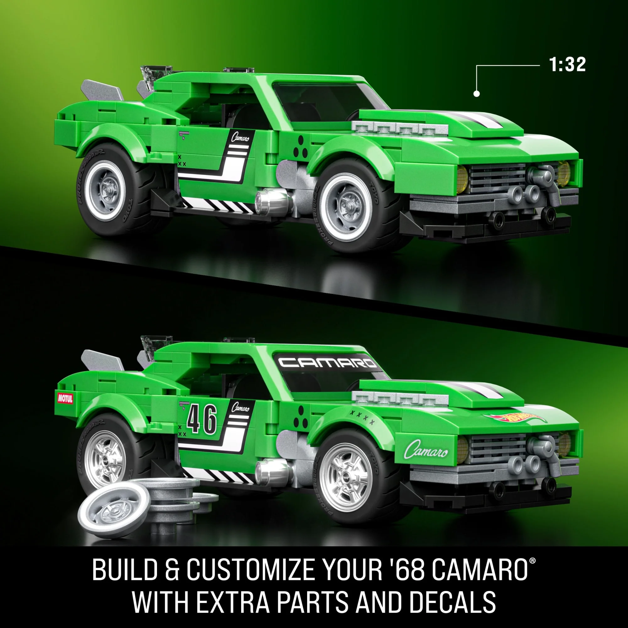 Mattel Brick Shop Hot Wheels Custom ’68 Camaro Building Toy Kit (289 Pieces), For Collectors - Image 3