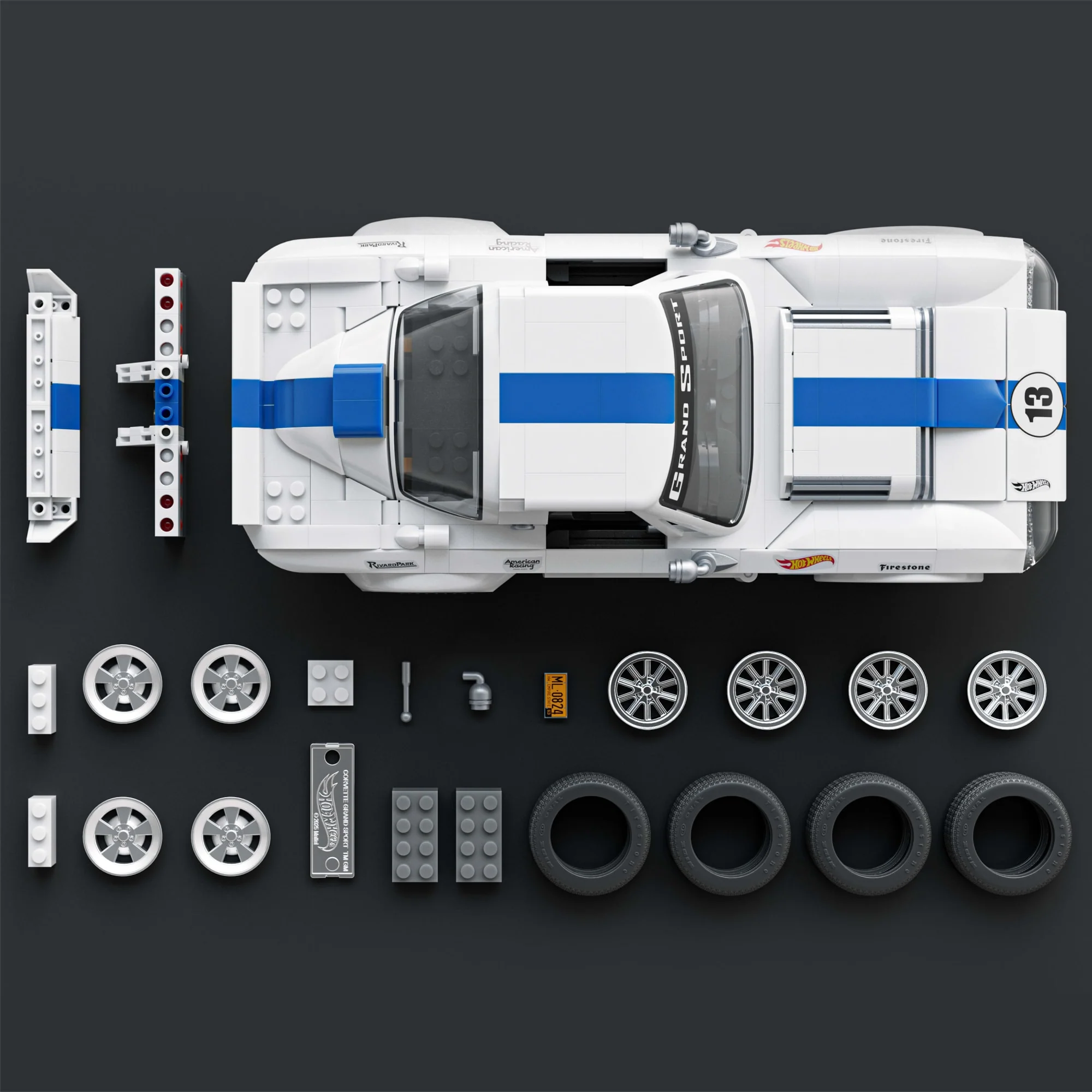 Mattel Brick Shop Hot Wheels Jogo de Construção Elite '63 Corvette Grand Sport - Image 4