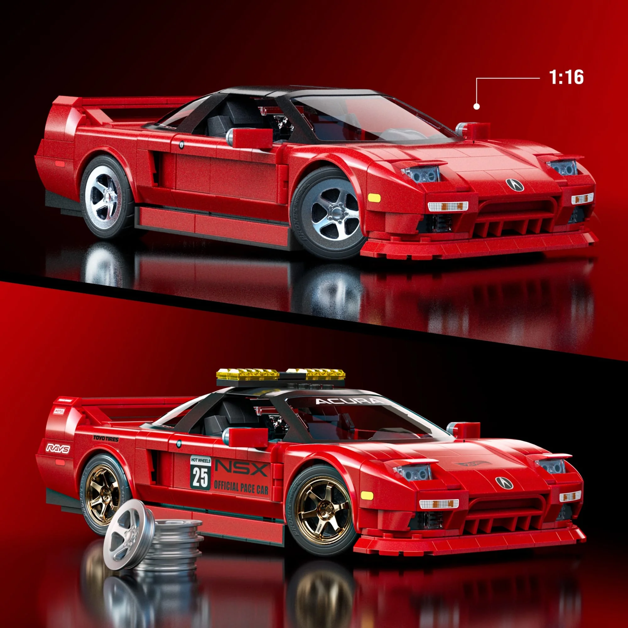Mattel Brick Shop Hot Wheels Jogo de Construção Elite '90 Acura NSX - Image 6