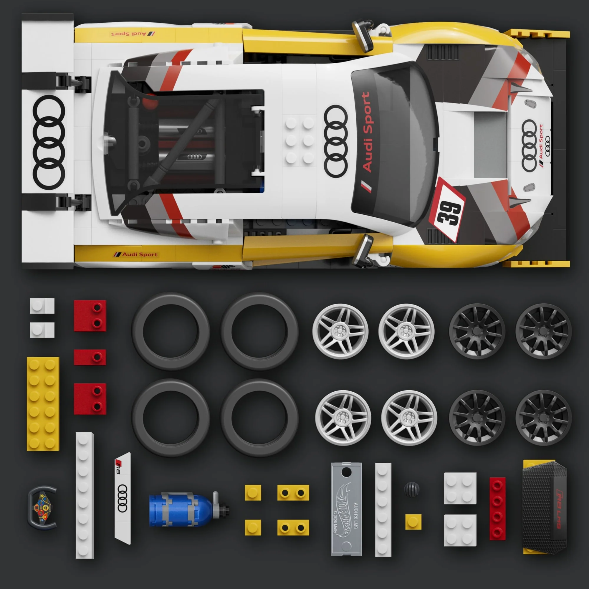 Mattel Brick Shop Hot Wheels Jogo de Construção Mattel Brick Shop Hot Wheels Elite Audi - Image 4