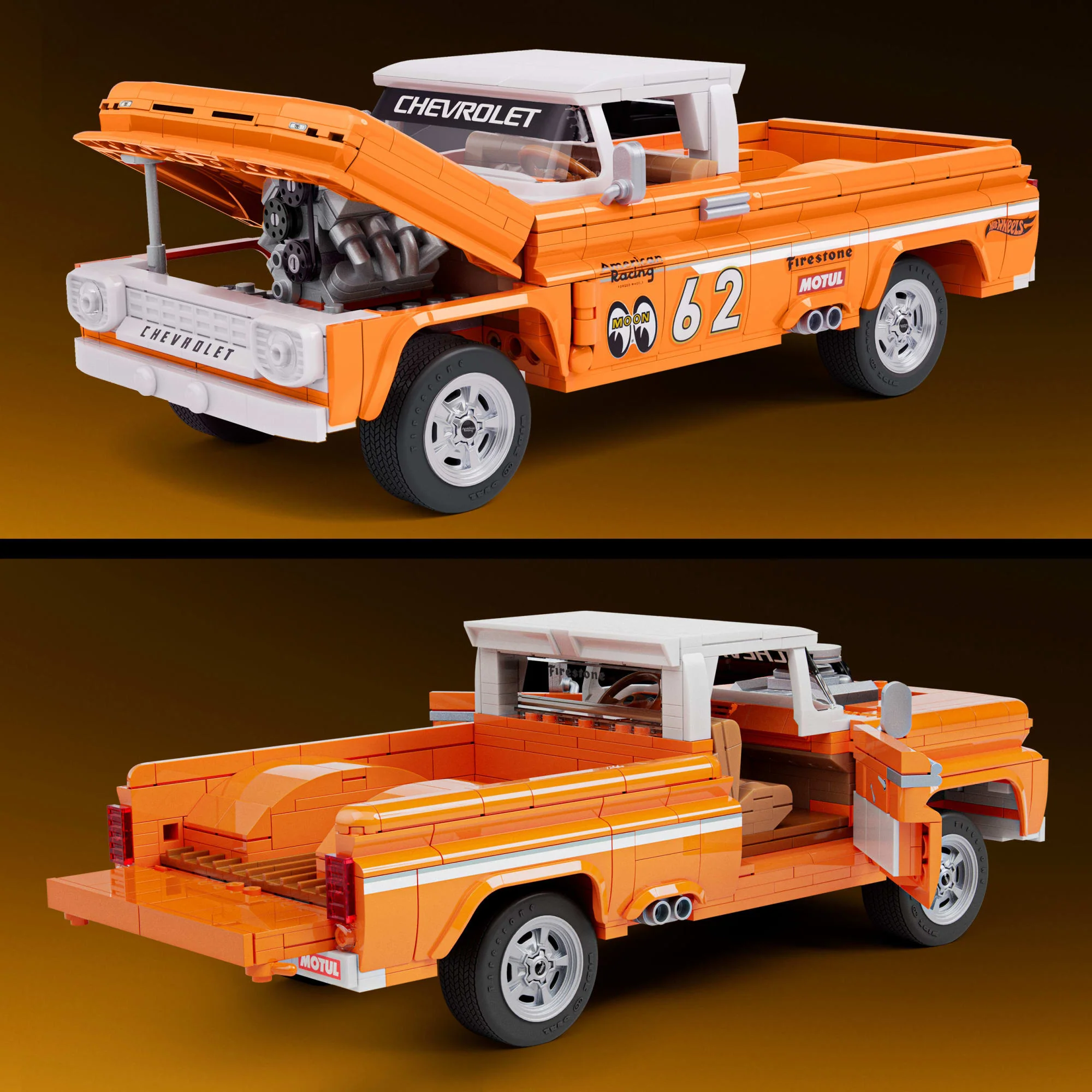 Mattel Brick Shop Hot Wheels Juguete de Construcción Elite Camioneta Custom 62 Chevy - Image 6