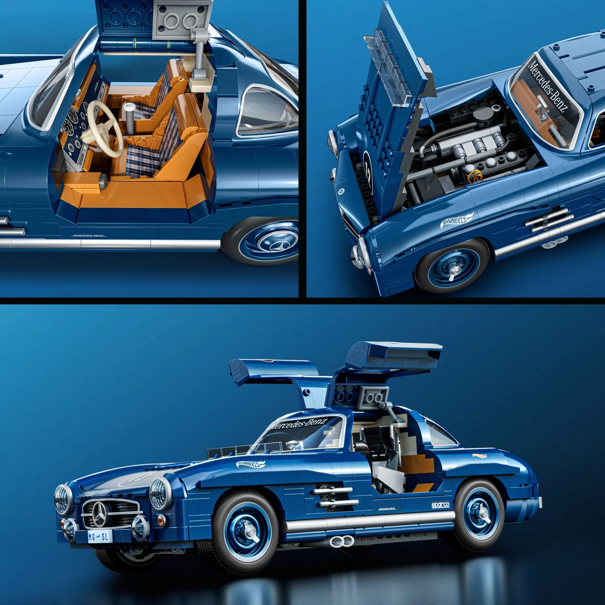 Mattel Brick Shop Hot Wheels Juguete de Construcción Premium Mercedes Benz 300 SL - Image 6