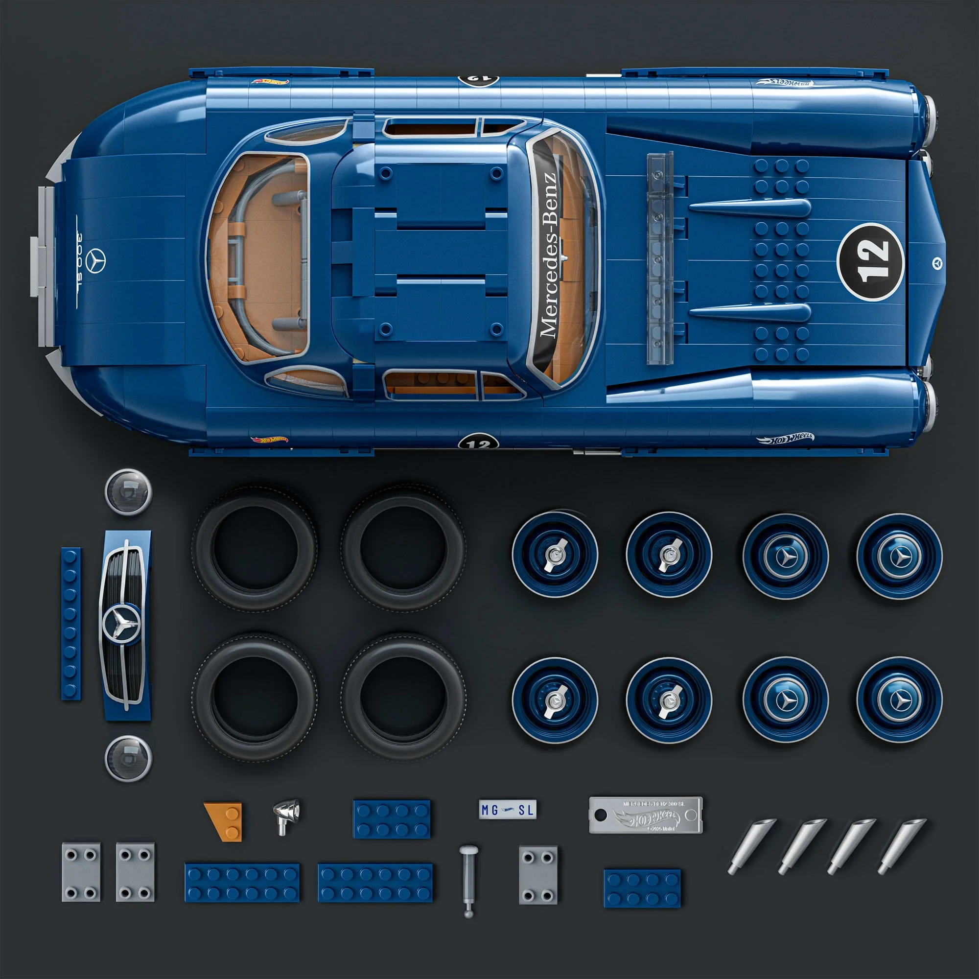 Mattel Brick Shop Hot Wheels Mercedes-Benz 300 Sl, Kit de Construction de Jouets 1600 Pièces de Collection - Image 4