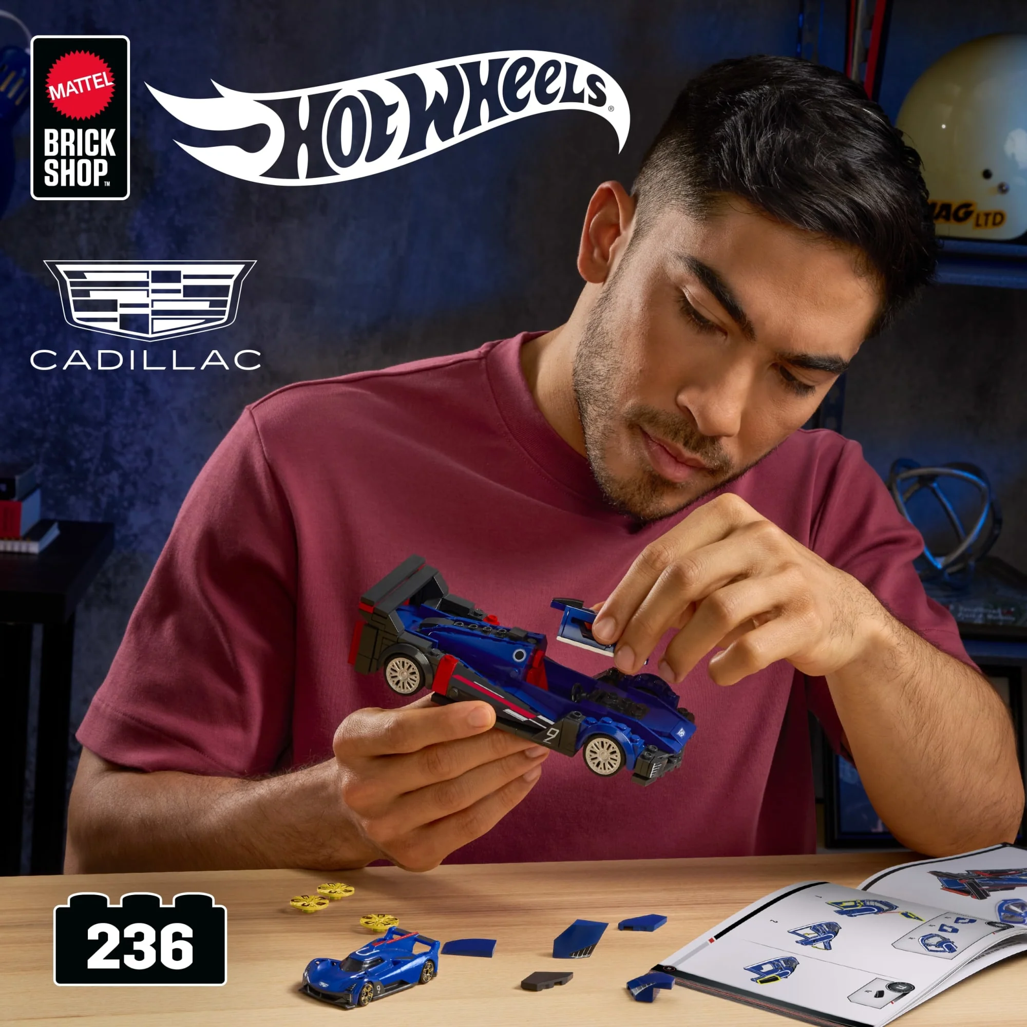 Mattel Brick Shop Hot Wheels Projet Gtp Hypercar de Cadillac, Kit de Construction de Jouets 236 Pièces de Collection - Image 2