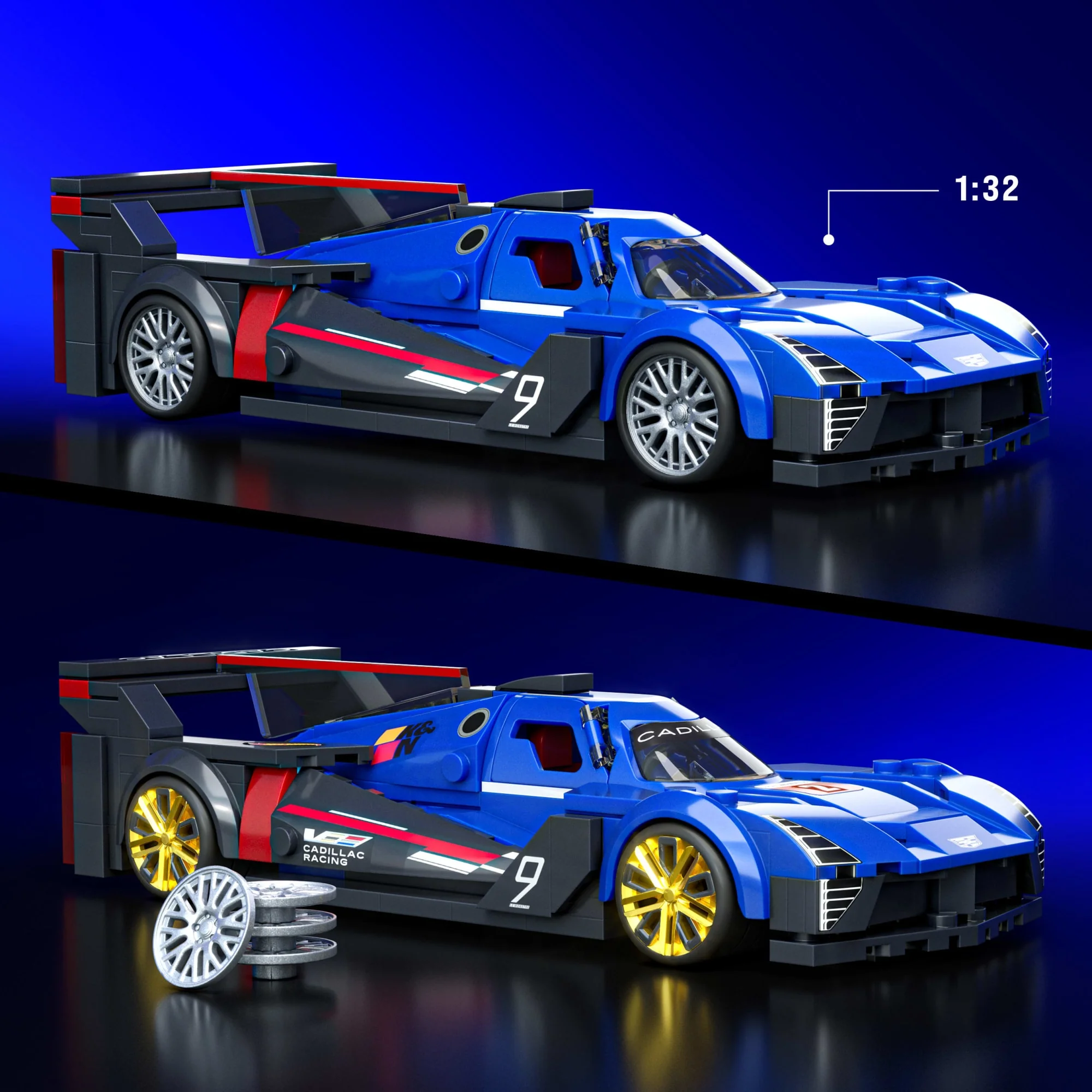 Mattel Brick Shop Hot Wheels Projet Gtp Hypercar de Cadillac, Kit de Construction de Jouets 236 Pièces de Collection - Image 3