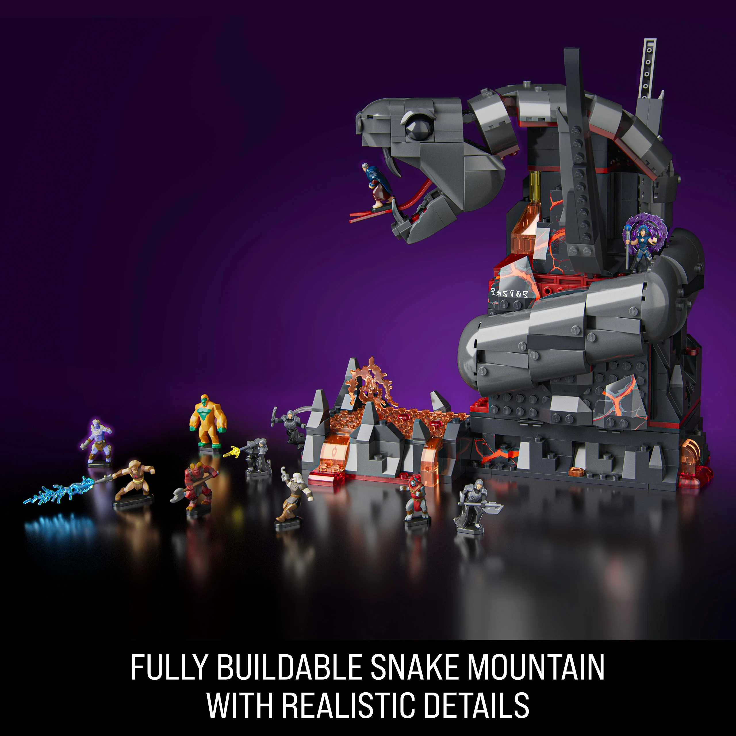 Mattel Brick Shop Masters Of The Universe Clash At Snake Mountain Building Toy Kit (636 Pieces), For Collectors - Image 4