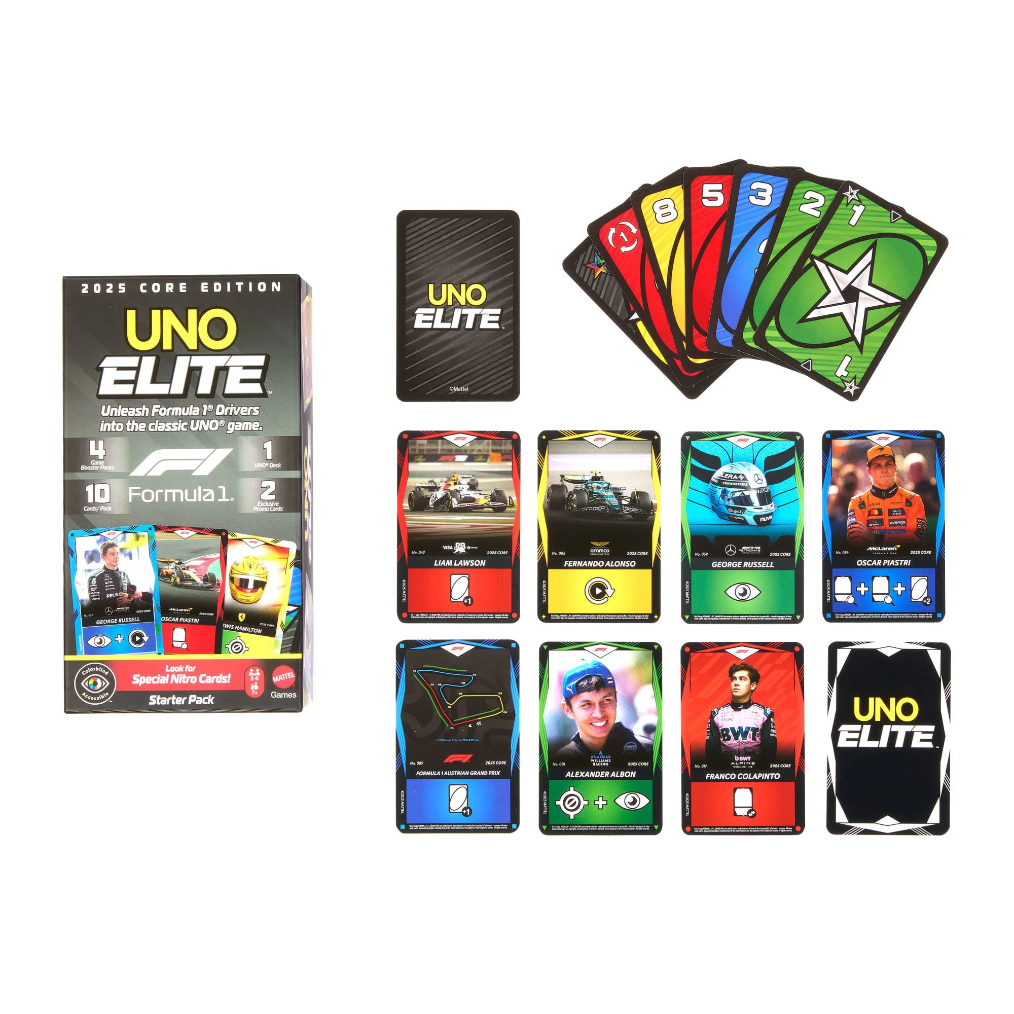 Mattel Games-Uno Élite Formule 1 Édition Standard 2025-Avec 4 Boosters - Image 2