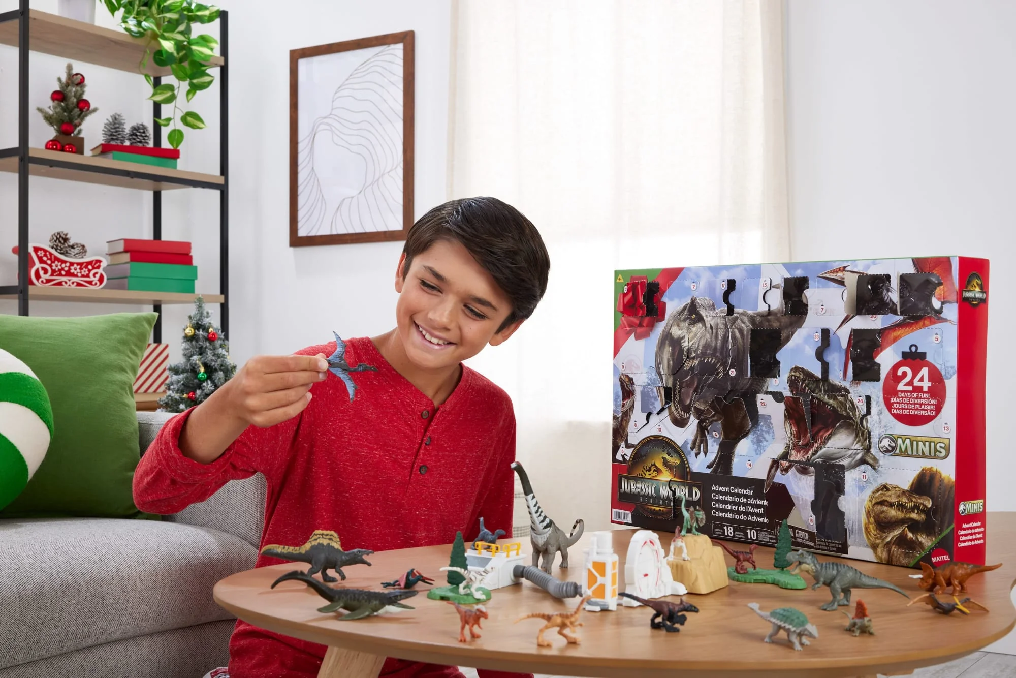 Jurassic World Rebirth Advent Calendar With 24 Days Of Dinosaur Related Toy Surprises, 18 Dinos - Image 2