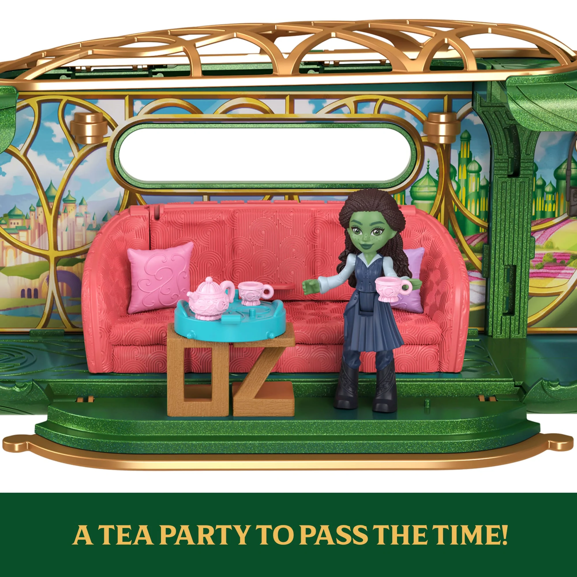 Universal Pictures’ Wicked Emerald City Train Small Doll Playset, 3 Play Spaces & 15 Total Pieces - Image 4