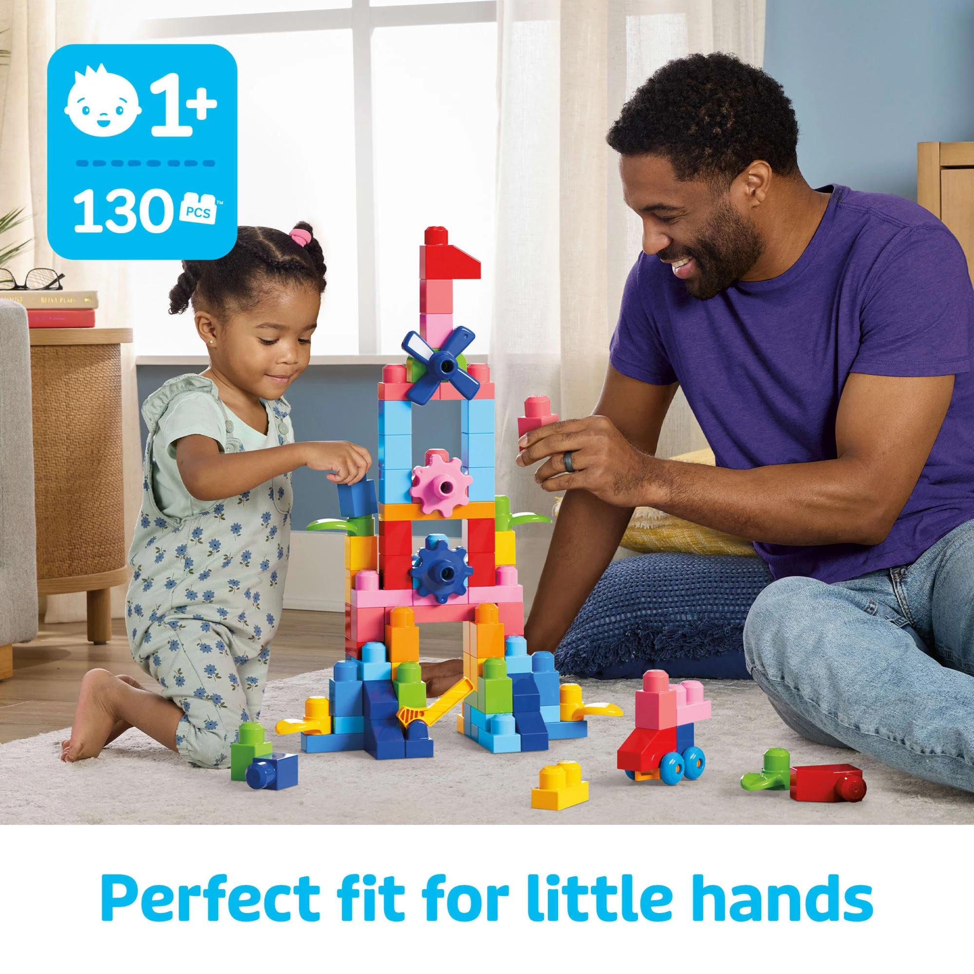 MEGA BLOKS First Builders Big Bag Of Blocks Toy Blocks With Storage Bag (130 Pieces) For Toddler - Image 2