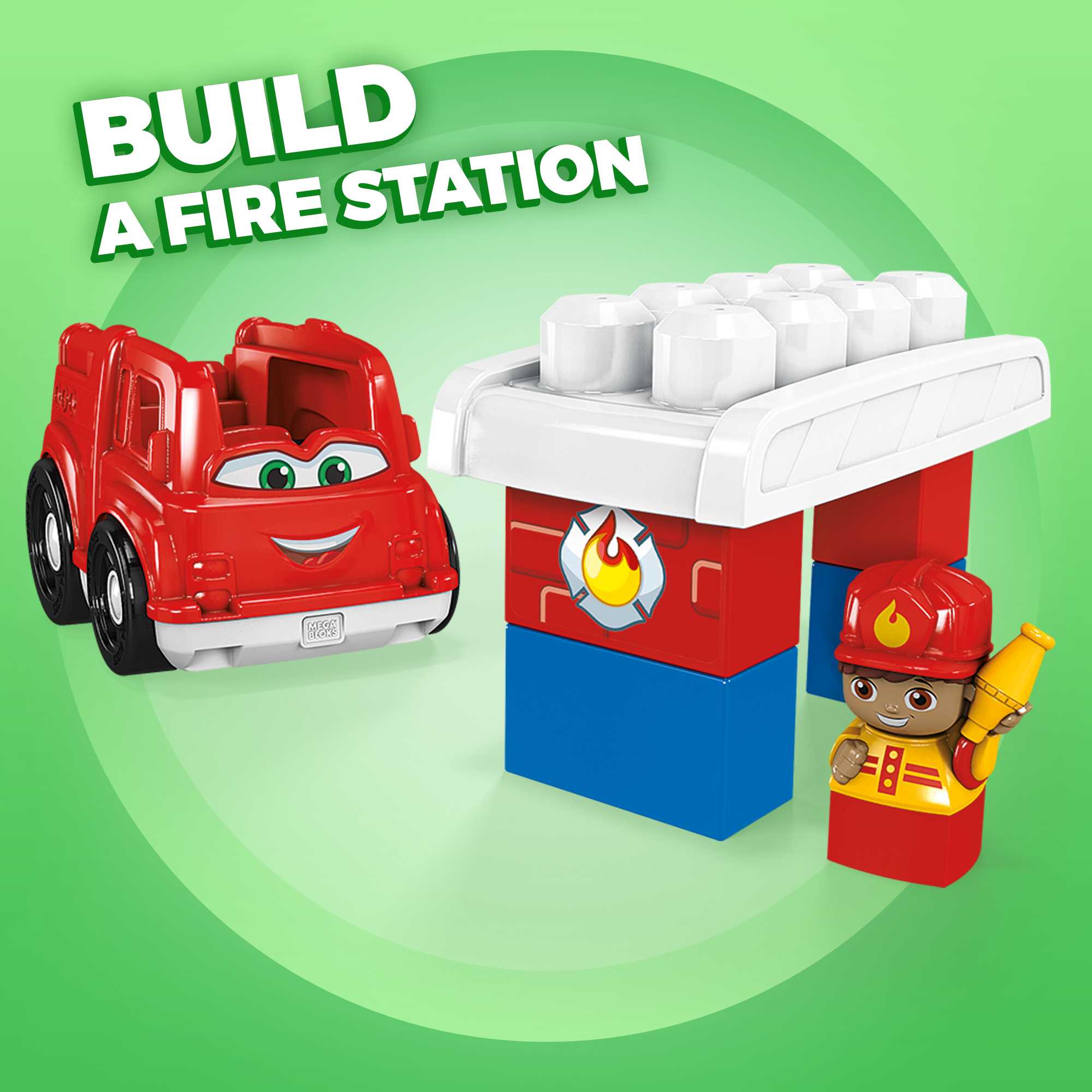 MEGA BLOKS Freddy Fire Truck Building Set With 4 Big Building Blocks - Image 3