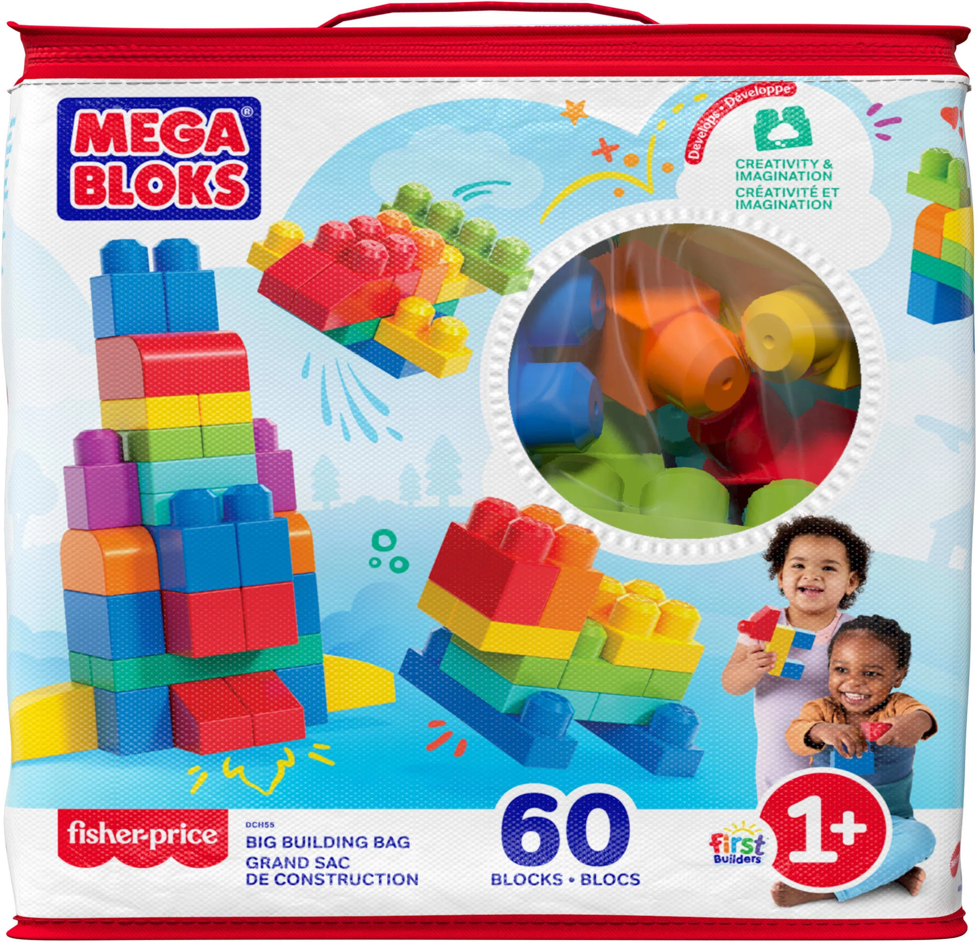 Mega Bloks Jogo de Construção Bolsa de Construção de 60 peças azul - Image 6