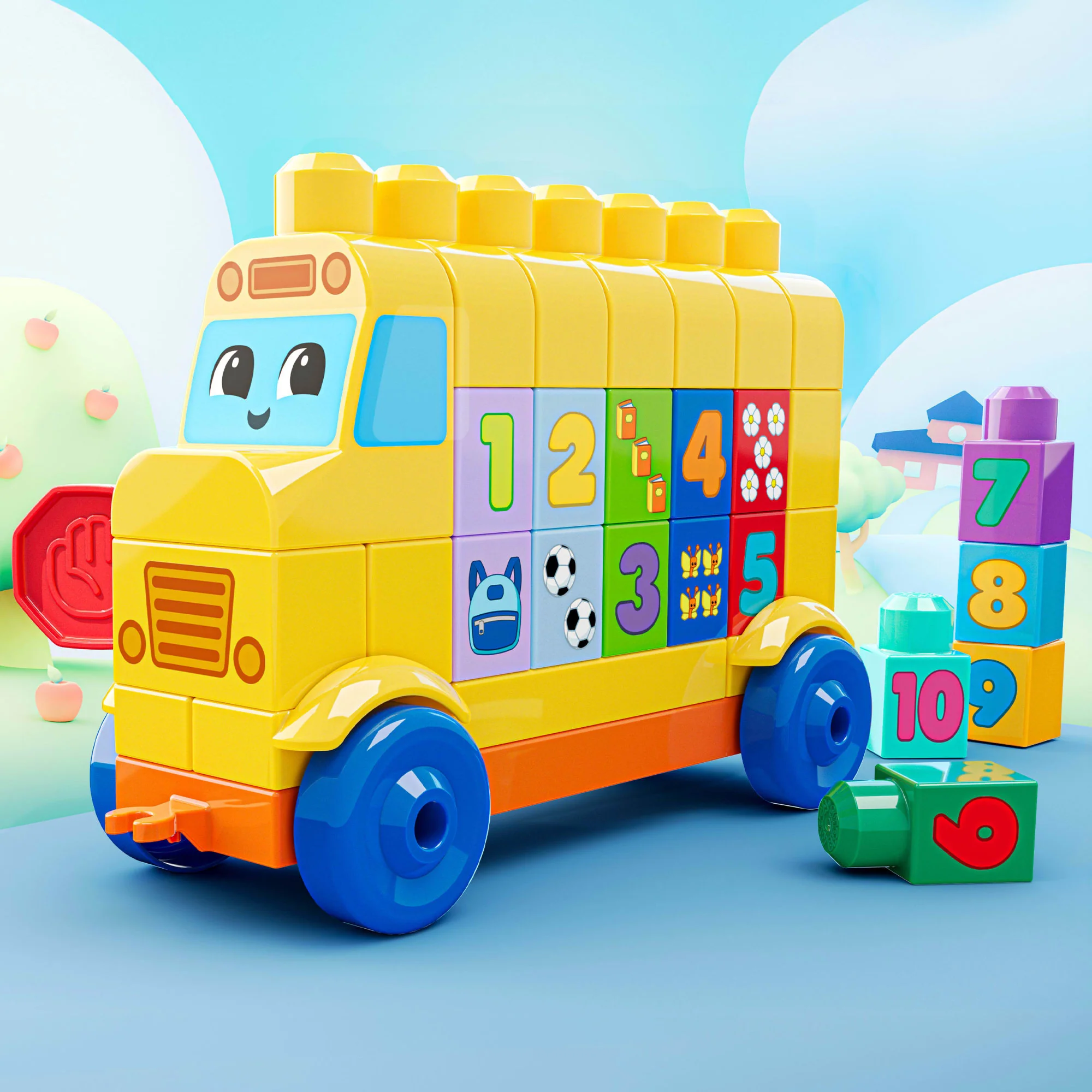 Mega Bloks Jogo de Construção Mega Bloks Ônibus dos Números Monte e Conte - Image 5