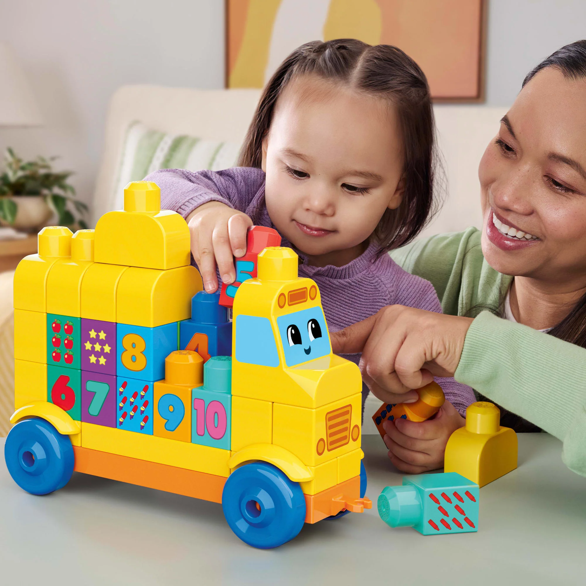 Mega Bloks Jogo de Construção Mega Bloks Ônibus dos Números Monte e Conte - Image 6