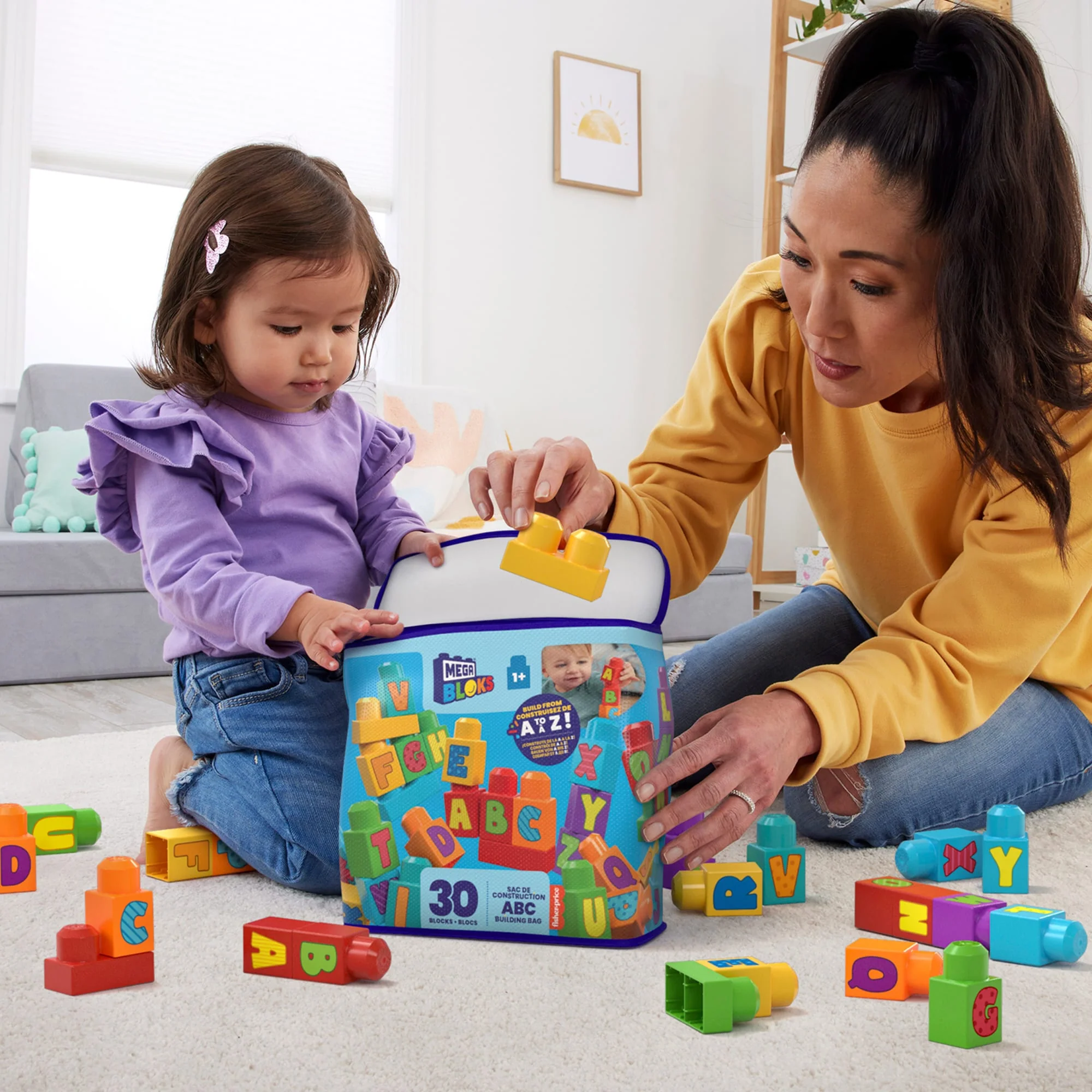 Mega Bloks  Fisher-Price  Sac de Construction Abc (30 Pièces) - Image 6
