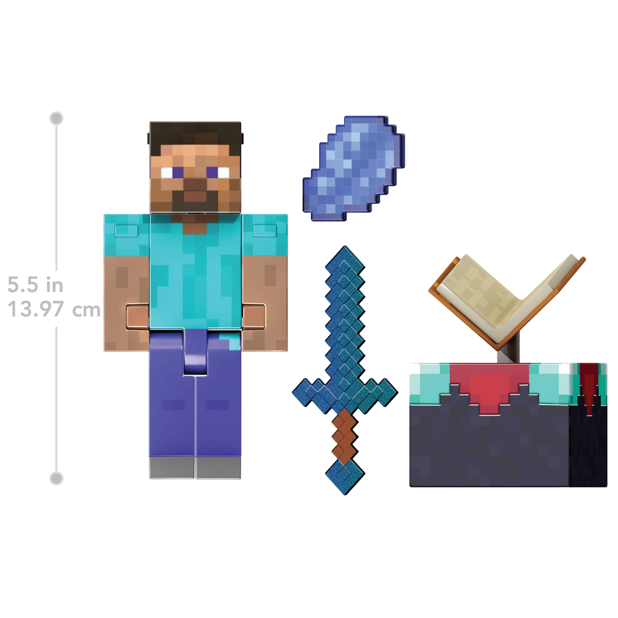 Minecraft Diamond Level Steve Action Figure, 3 Accessories, 5.5-in Collector Scale - Image 6