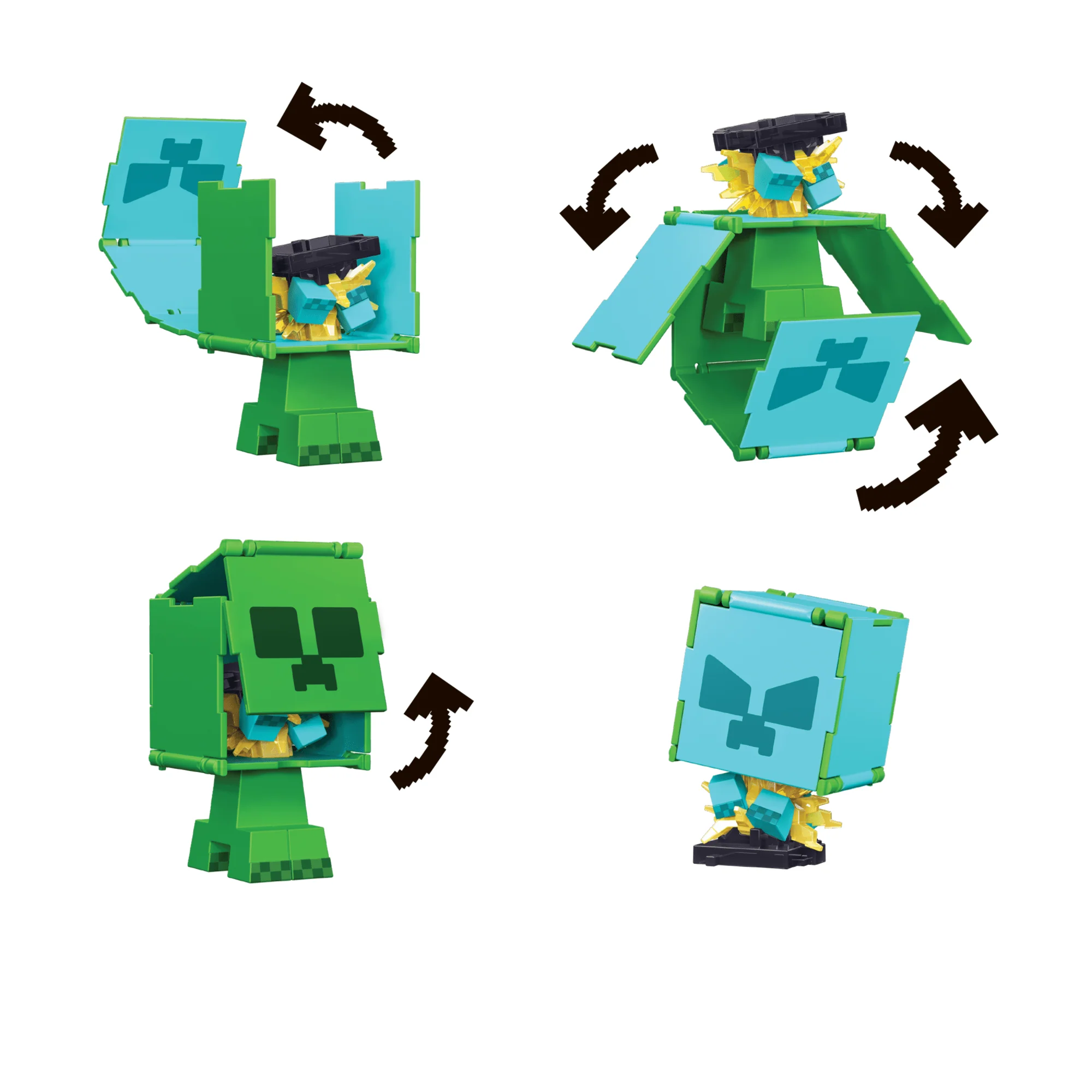 Minecraft Vanilla Figura de Acción Flippin' de 3.75" Creeper + Creeper Cargado - Image 4