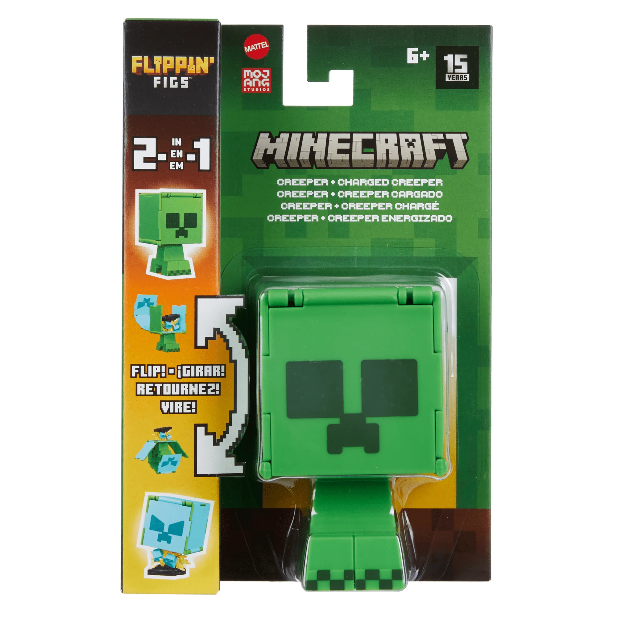 Minecraft Vanilla Figura de Acción Flippin' de 3.75" Creeper + Creeper Cargado - Image 6