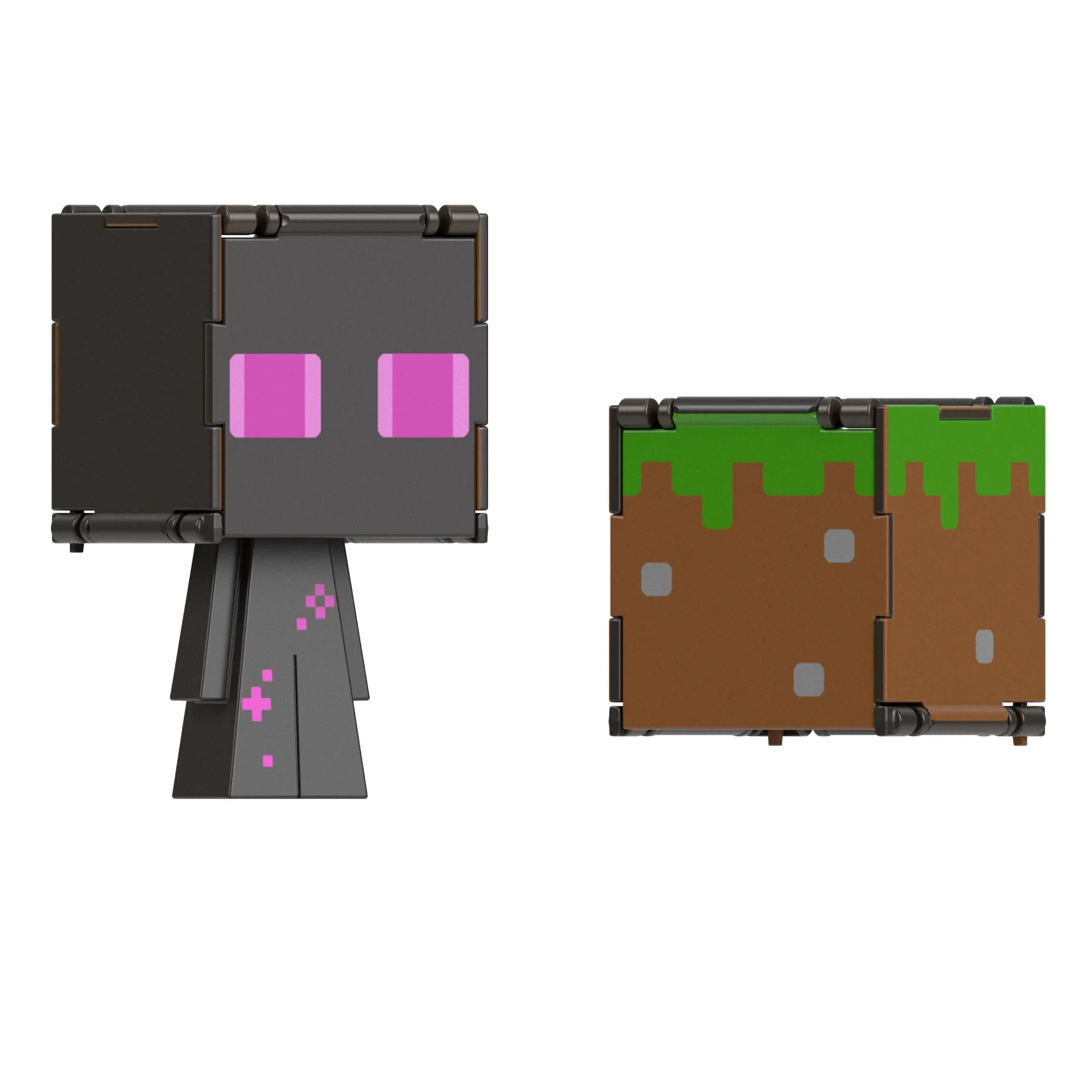 Minecraft Vanilla Figura de Acción Flippin' de 3.75" Enderman + Bloque de Pasto - Image 3