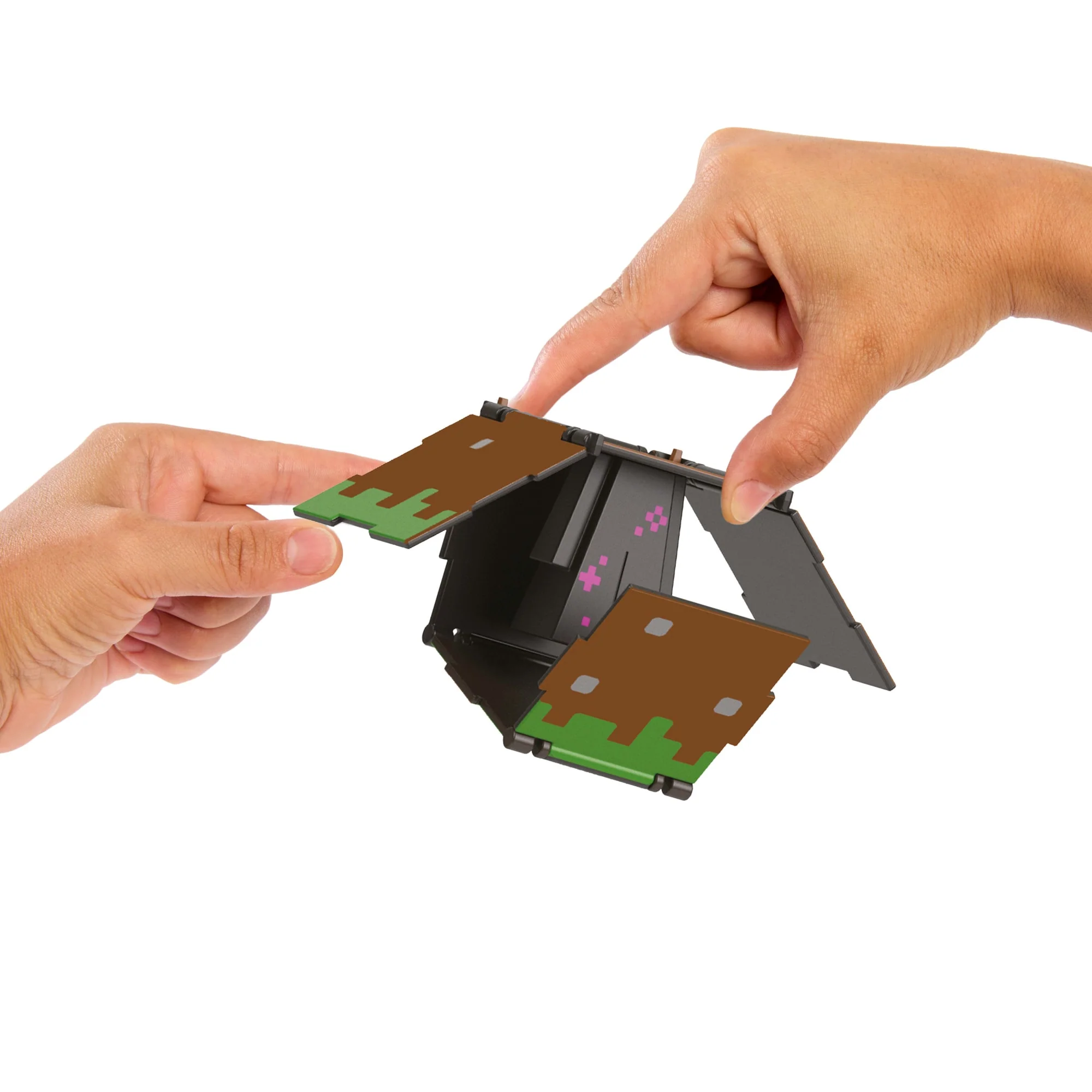 Minecraft Vanilla Figura de Acción Flippin' de 3.75" Enderman + Bloque de Pasto - Image 5