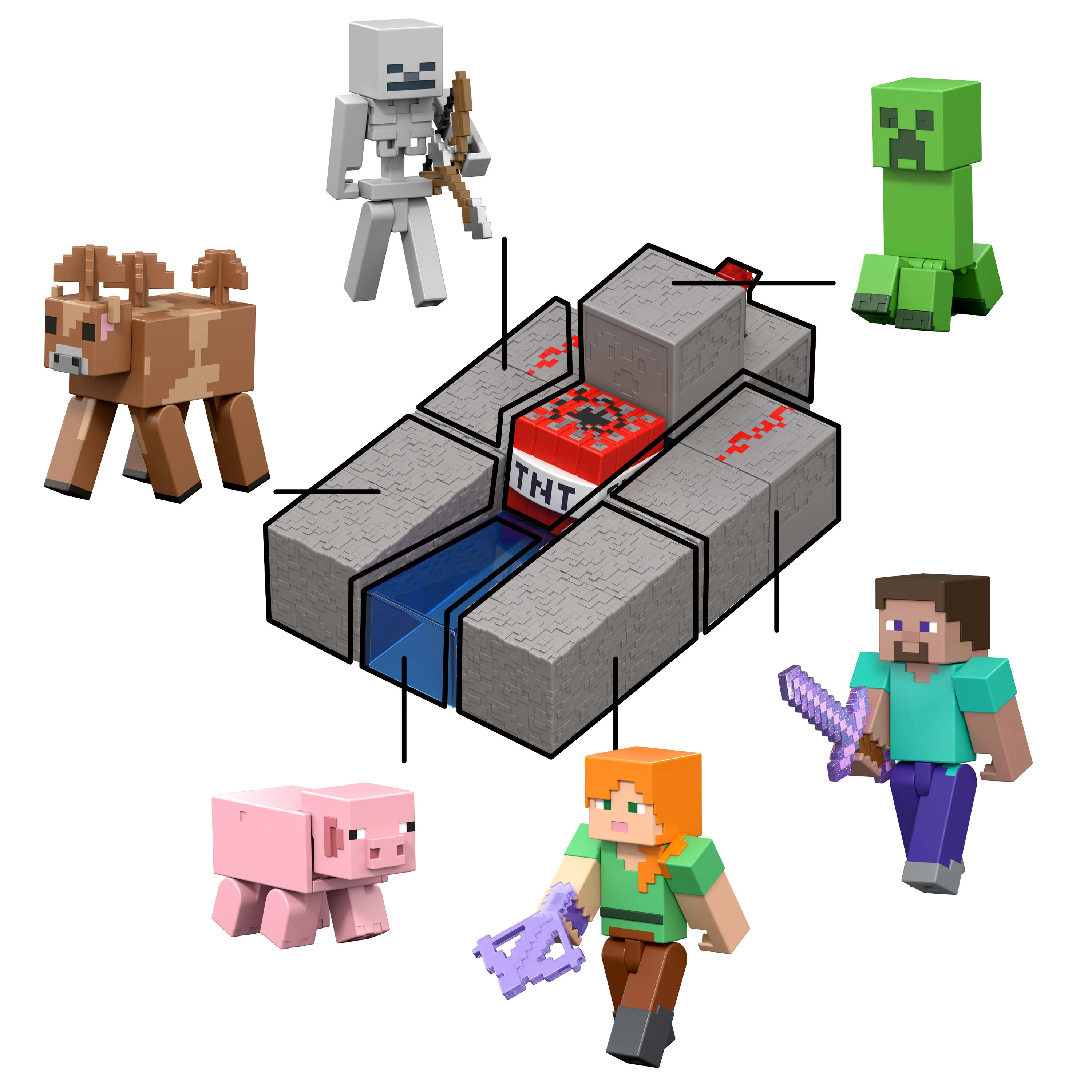 Minecraft Vanilla Figura de Brinquedo Minecraft Vanilla Figura de Ação de 3,25 polegadas - Image 6