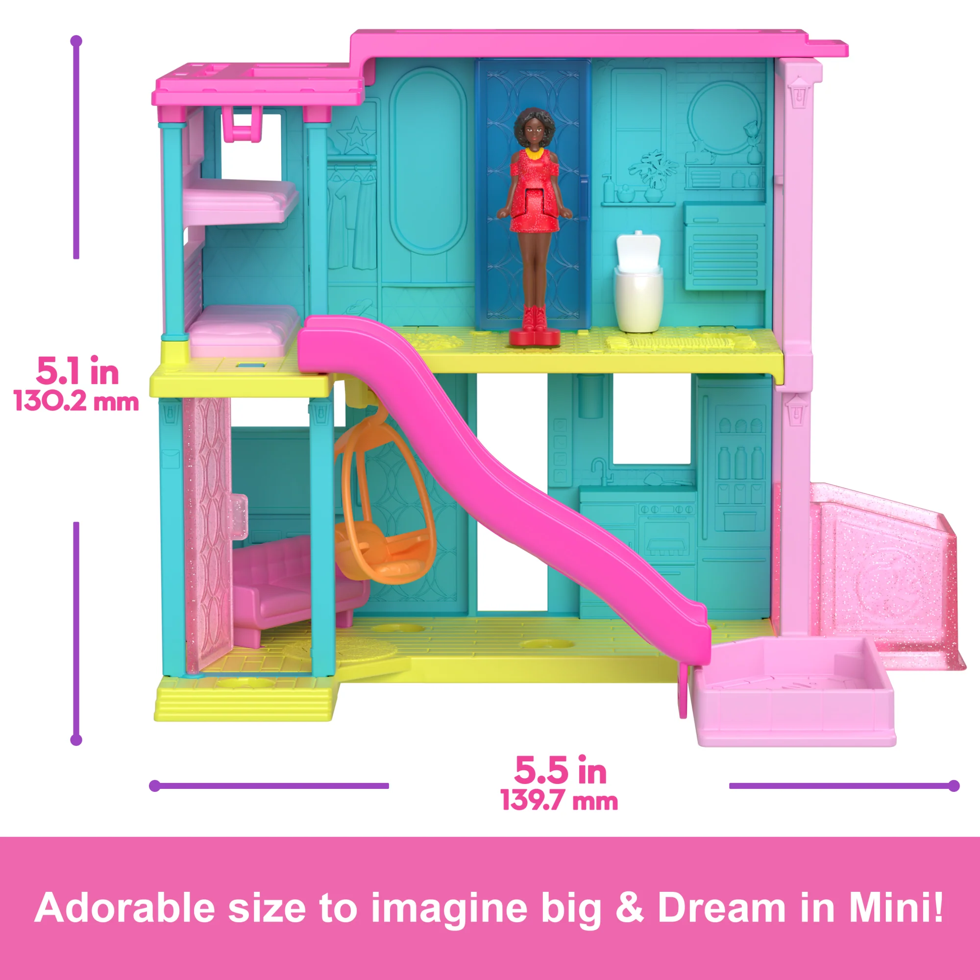 Barbie Mini Barbieland Doll House Playsets With 1.5-inch Doll, Furniture & Accessories - Image 4
