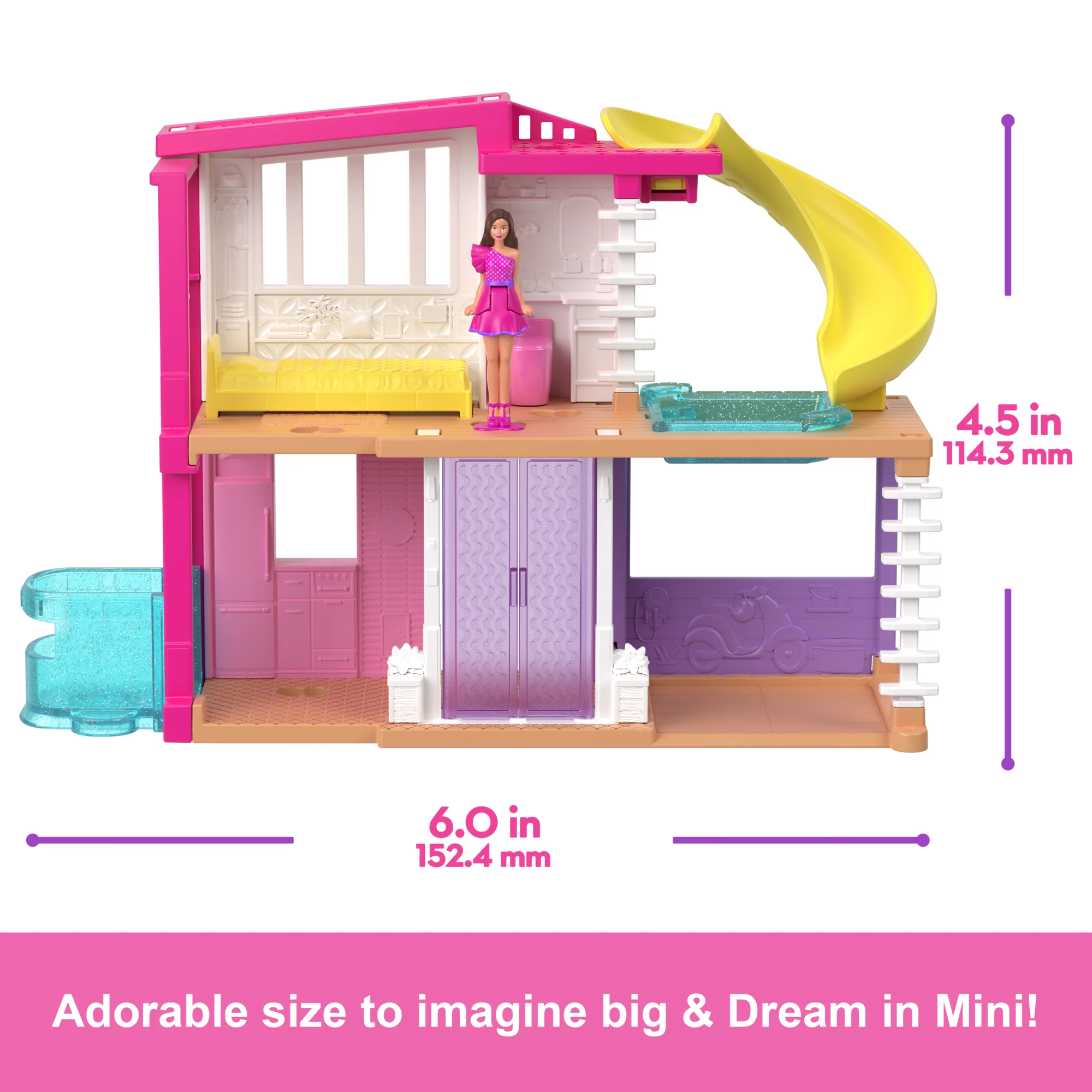 Barbie Mini Barbieland Doll House Playsets With 1.5-inch Doll, Furniture & Accessories - Image 4