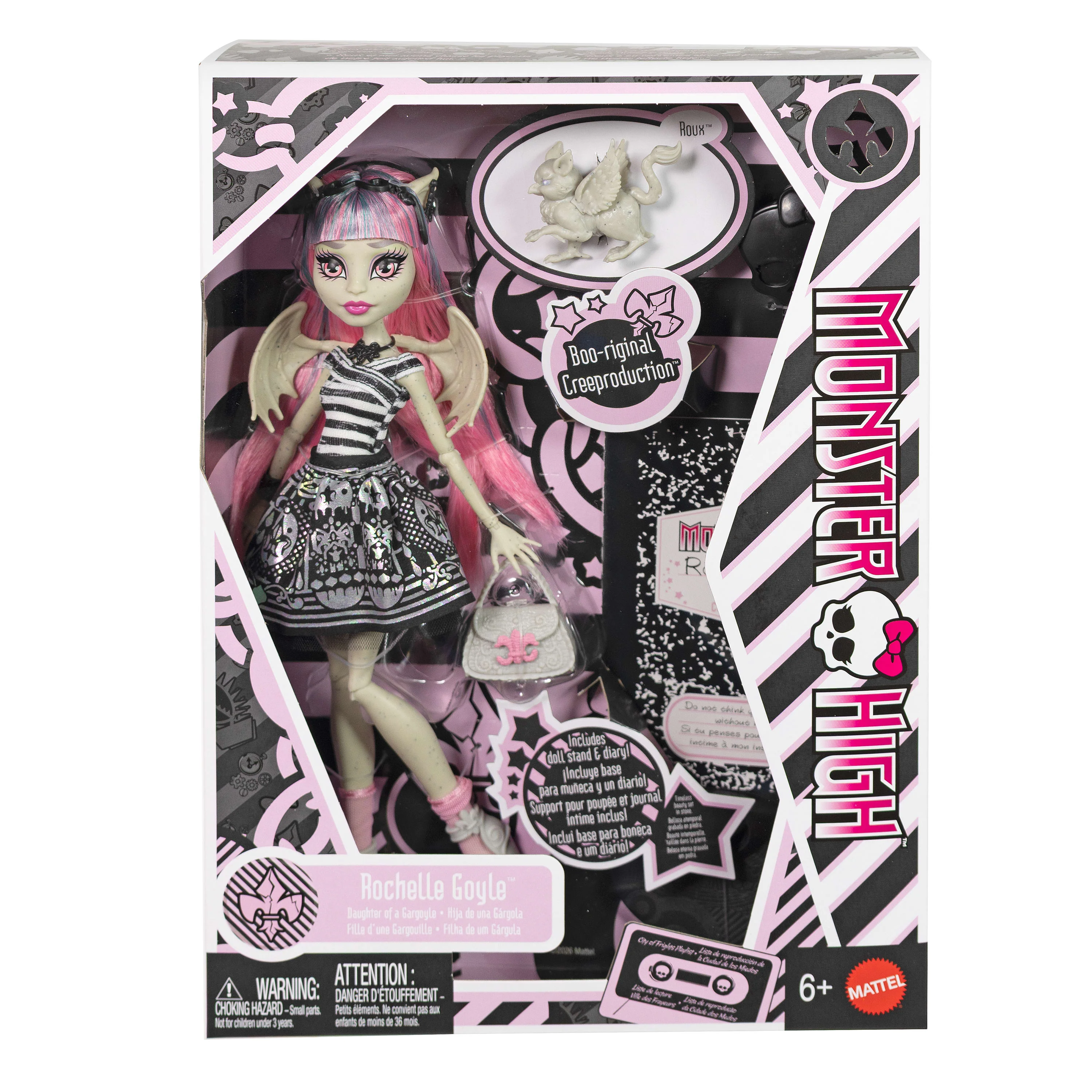 Monster High Boo-Riginal Creeproduction Rochelle Goyle Doll With Diary, Doll Stand And Pet - Image 6