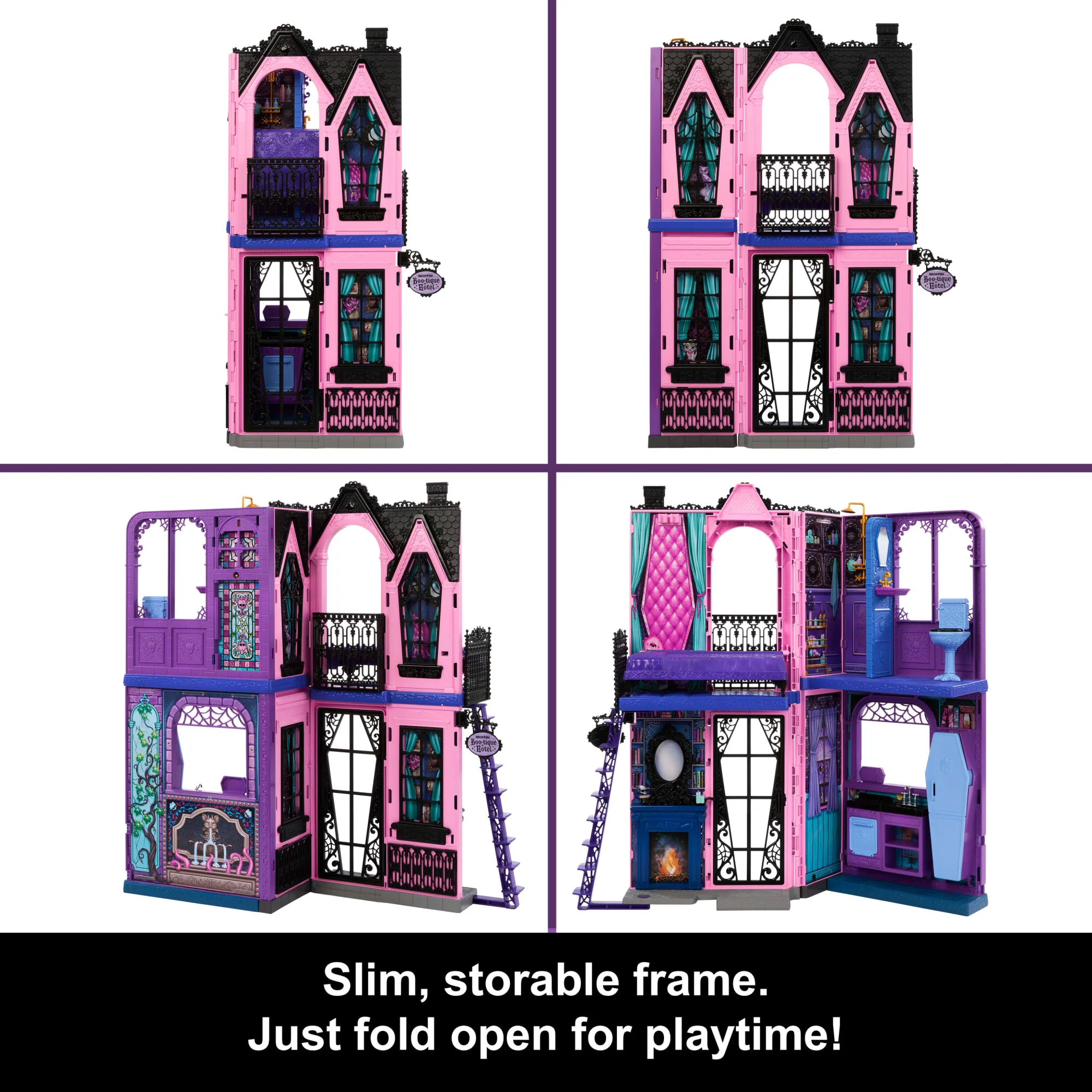 Monster High Boo-Tique Hotel Doll House With Spooky Surprises in EVery Room And 13+ Accessories - Image 4