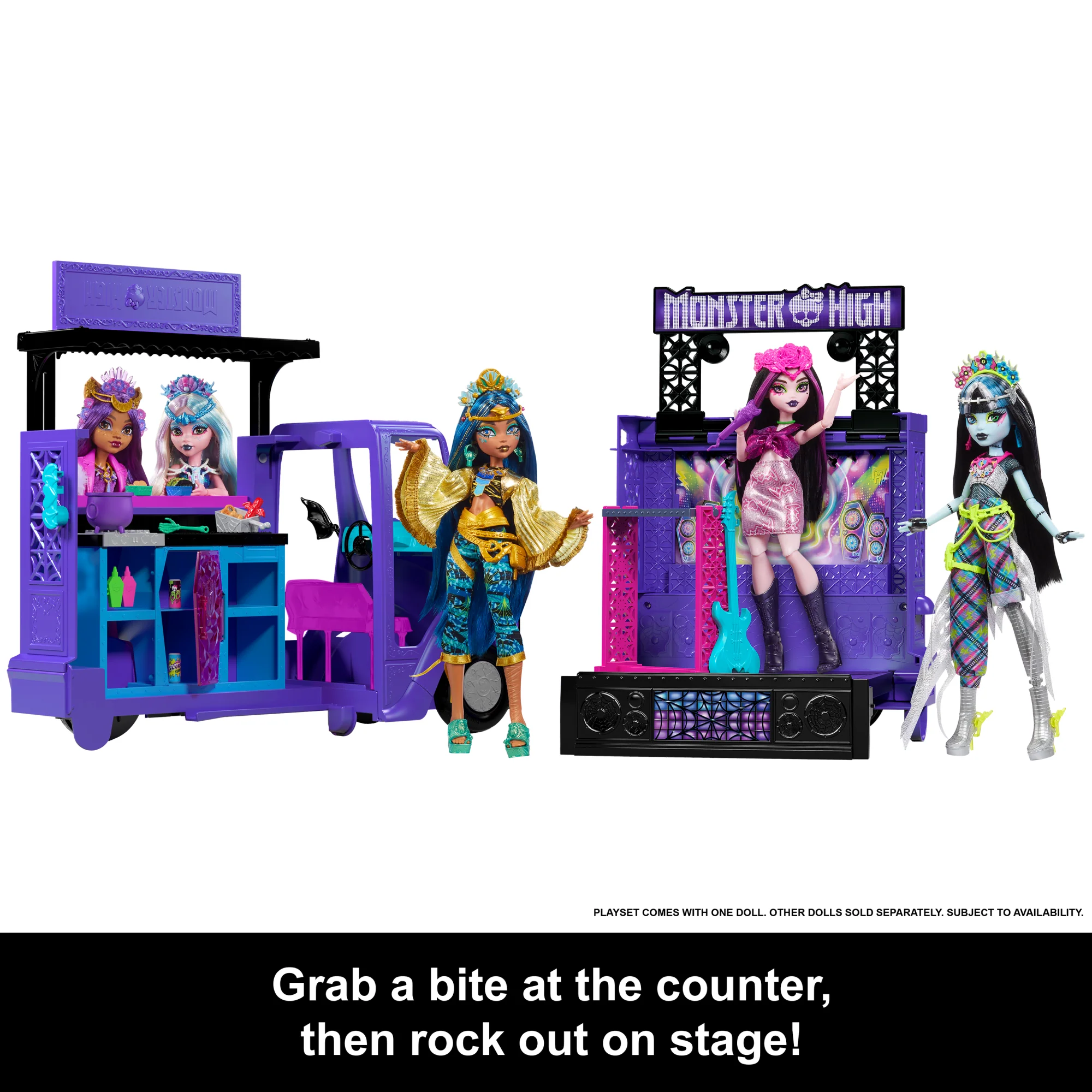 Monster High Draculaura Doll And Fangtastic Rockin’ Food Truck Playset With 13+ Themed Accessoriescessories - Image 4