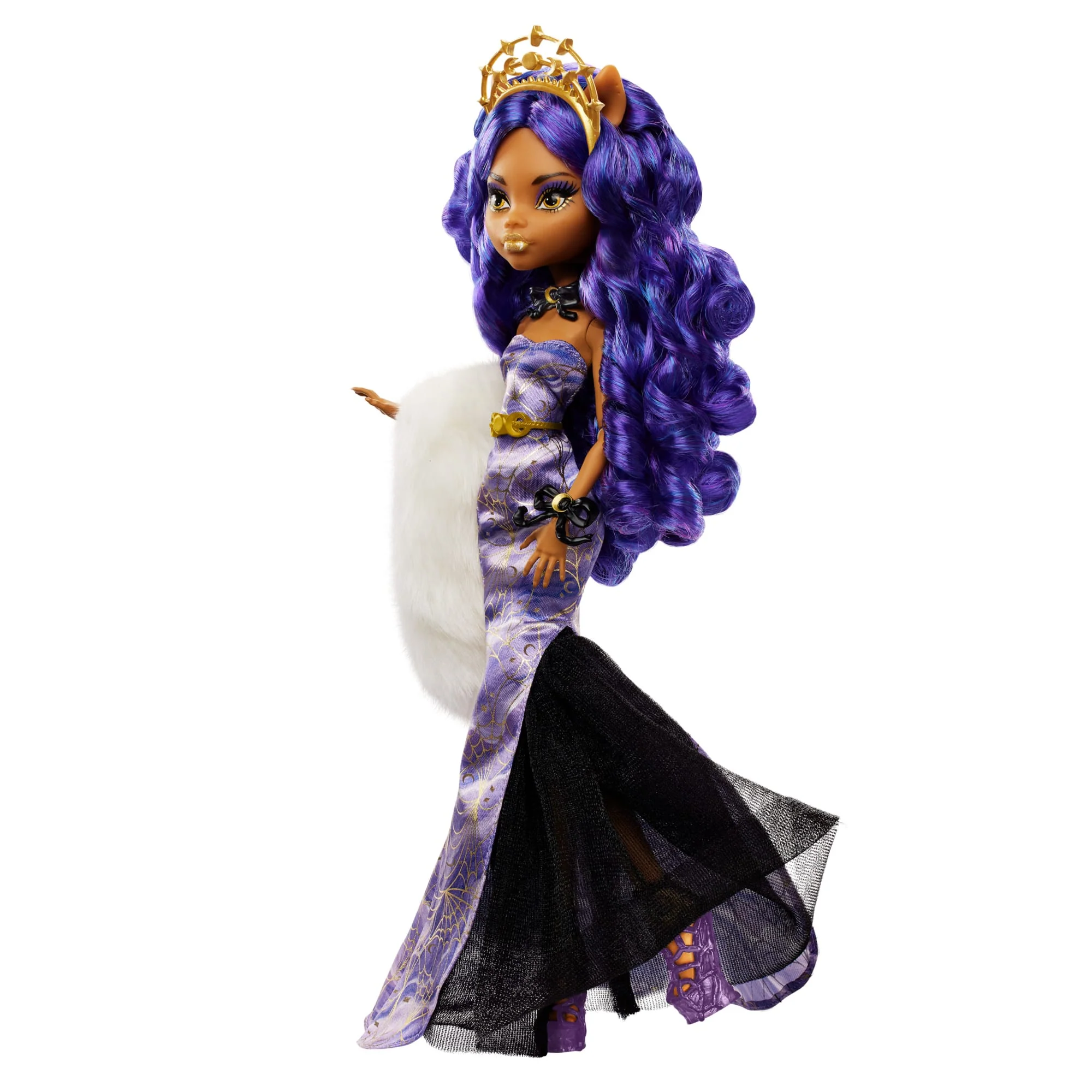 Monsterhigh-Fêtes de Fin D’Année-Poupée Clawdeen Wolf Robe Violette - Image 4