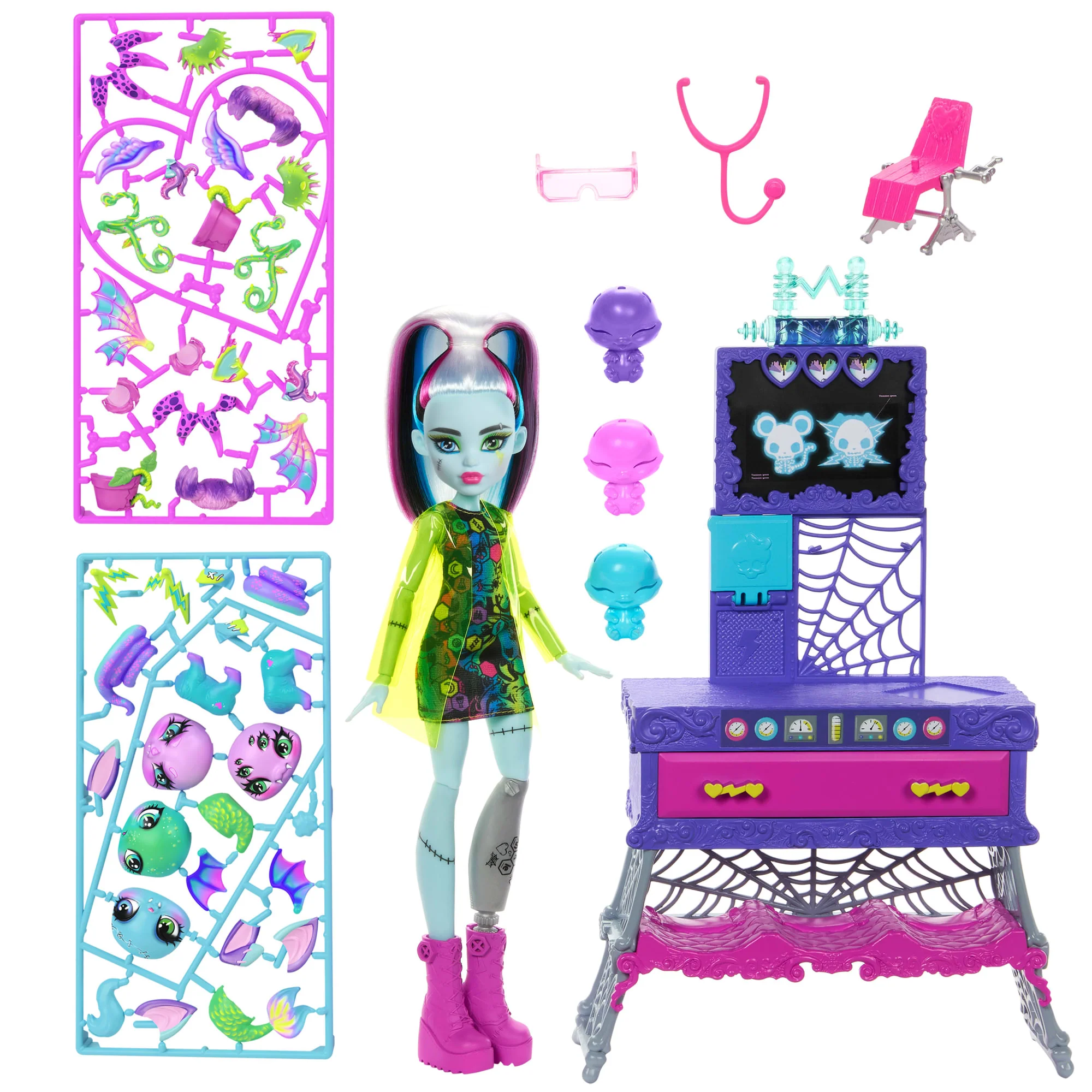 Monster High Frankie Stein Make-A-Monster Pet Doll Playset, 30+ Accessories For Countless Pet Combos - Image 5