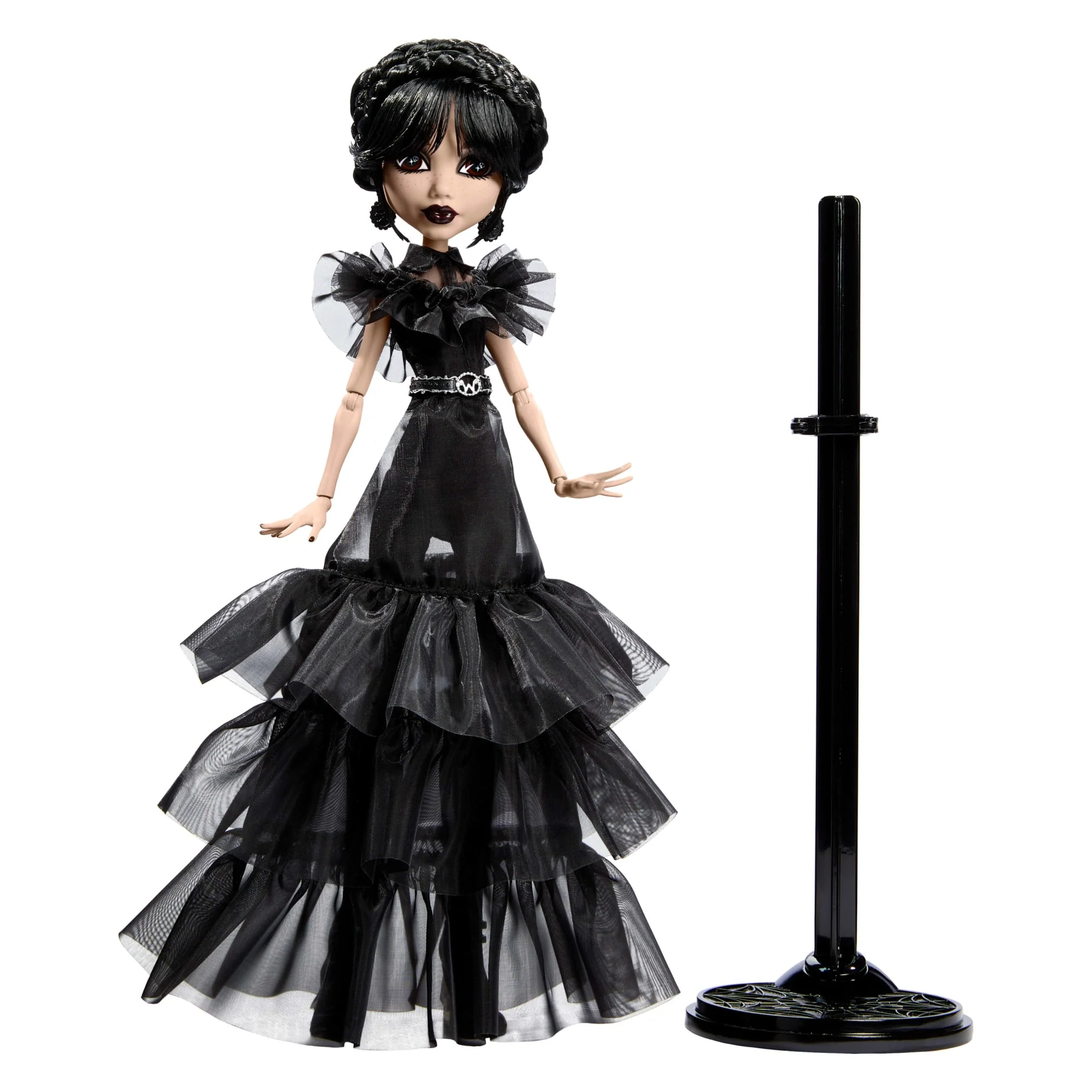 Monster High Wednesday Collectible Doll, Rave’N Wednesday in Black Gown Inspired By Dance Scene - Image 5